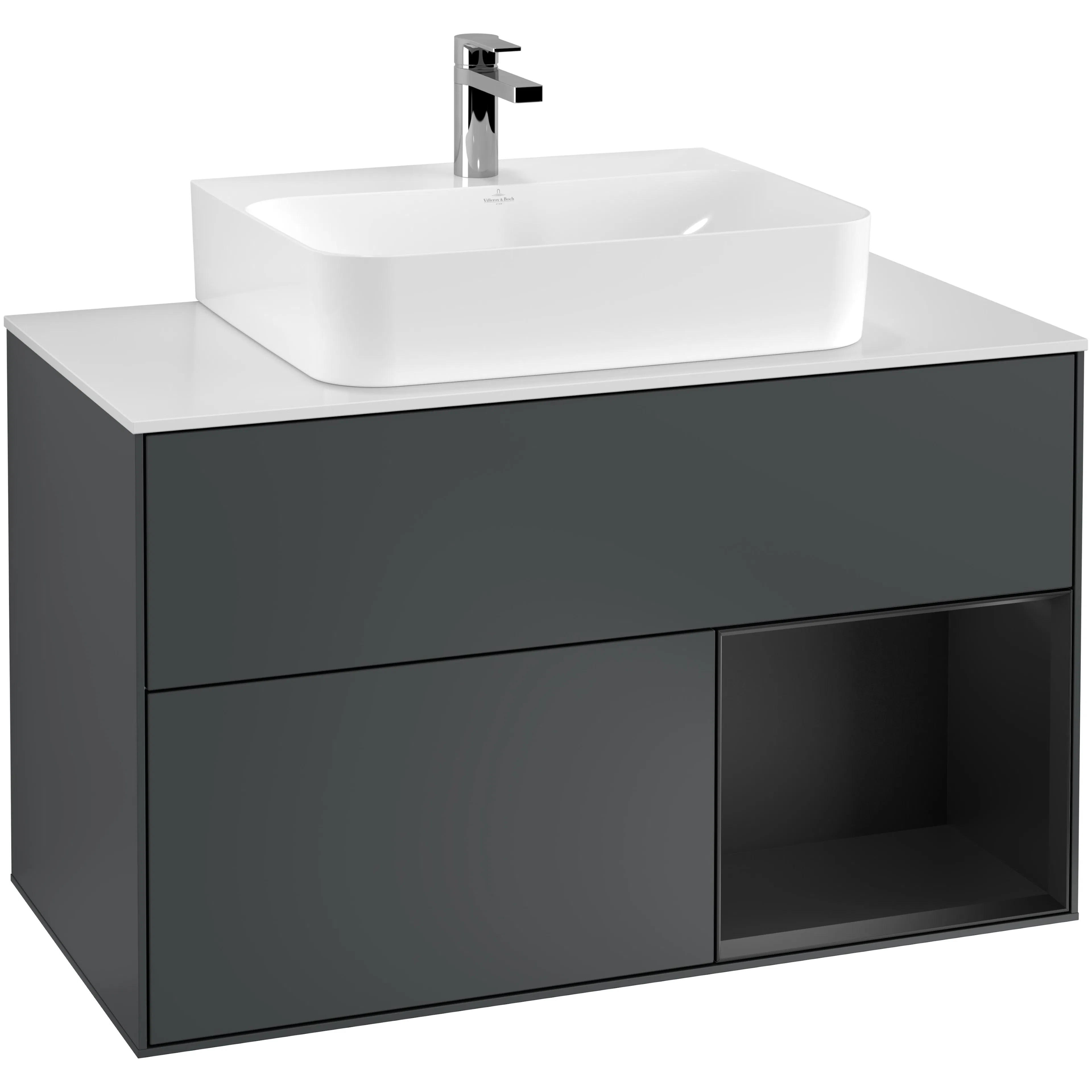 Tvättställsskåp Villeroy & Boch Finion med 2 Lådor Hylla och Bänkskiva för Centrerat Tvättställ