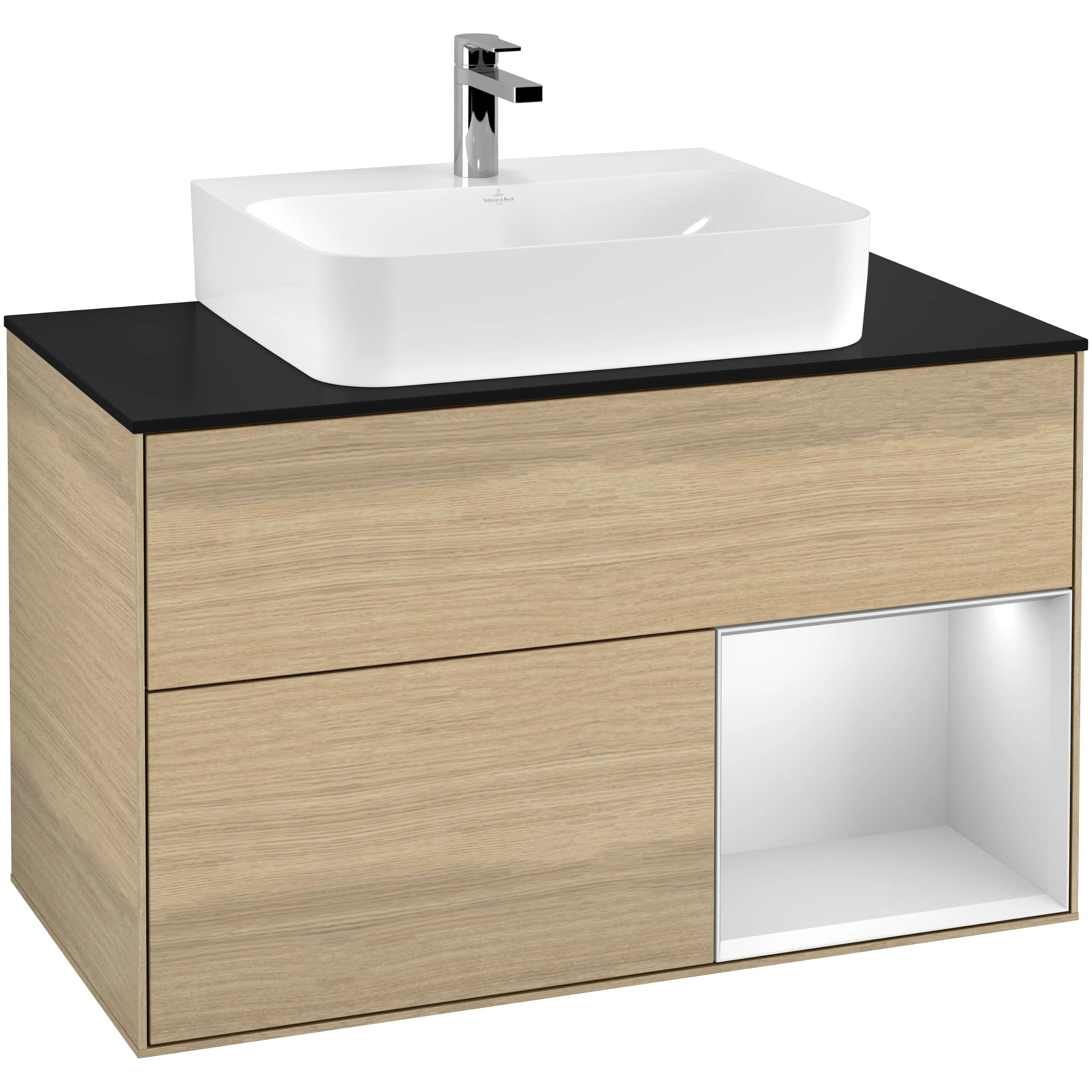 Tvättställsskåp Villeroy & Boch Finion med 2 Lådor Hylla och Bänkskiva för Centrerat Tvättställ