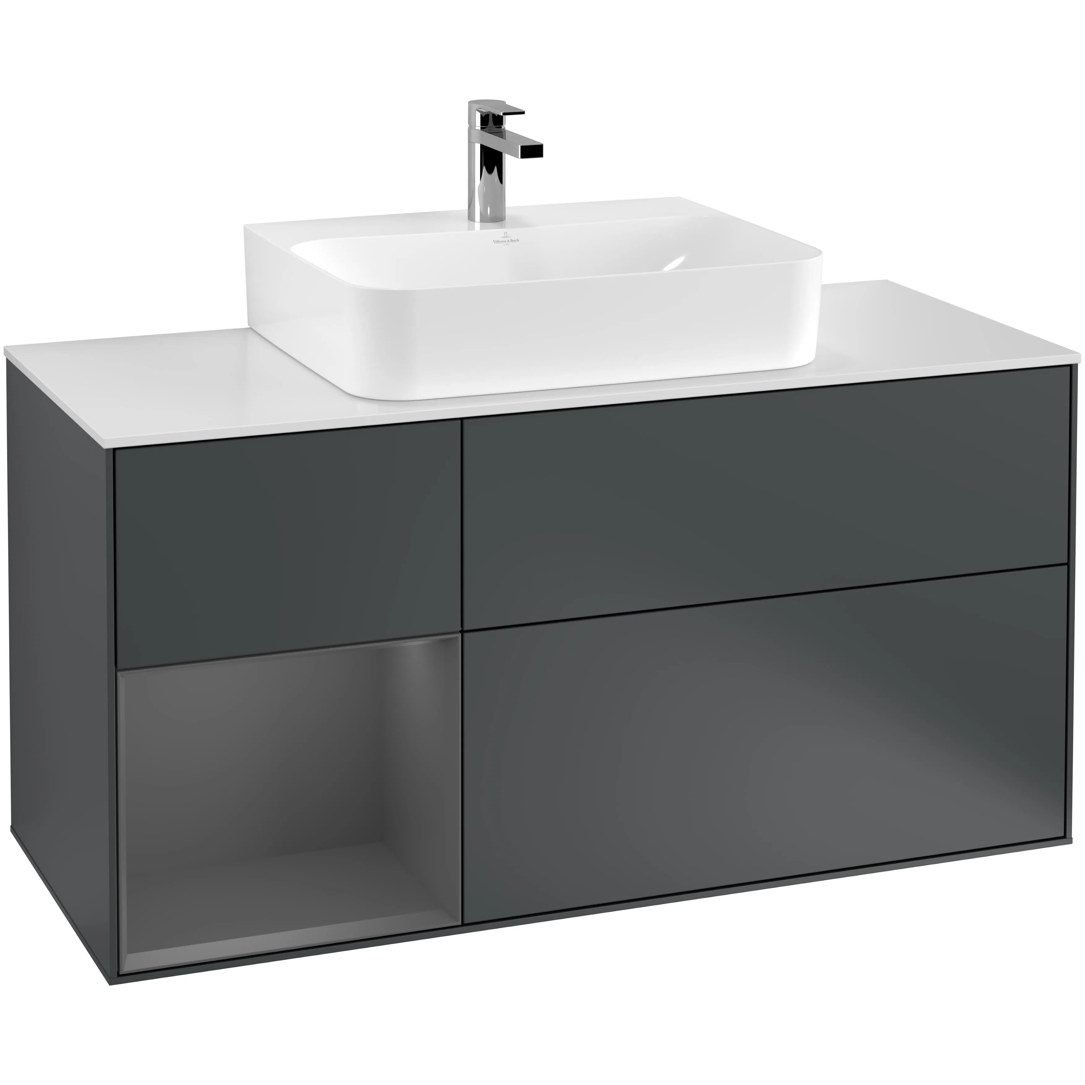 Tvättställsskåp Villeroy & Boch Finion med 3 Lådor Hylla och Bänkskiva för Centrerat Tvättställ