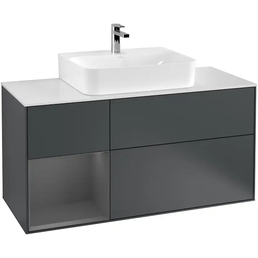 Tvättställsskåp Villeroy & Boch Finion med 3 Lådor Hylla och Bänkskiva för Centrerat Tvättställ