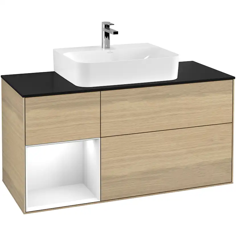 Tvättställsskåp Villeroy & Boch Finion med 3 Lådor Hylla och Bänkskiva för Centrerat Tvättställ