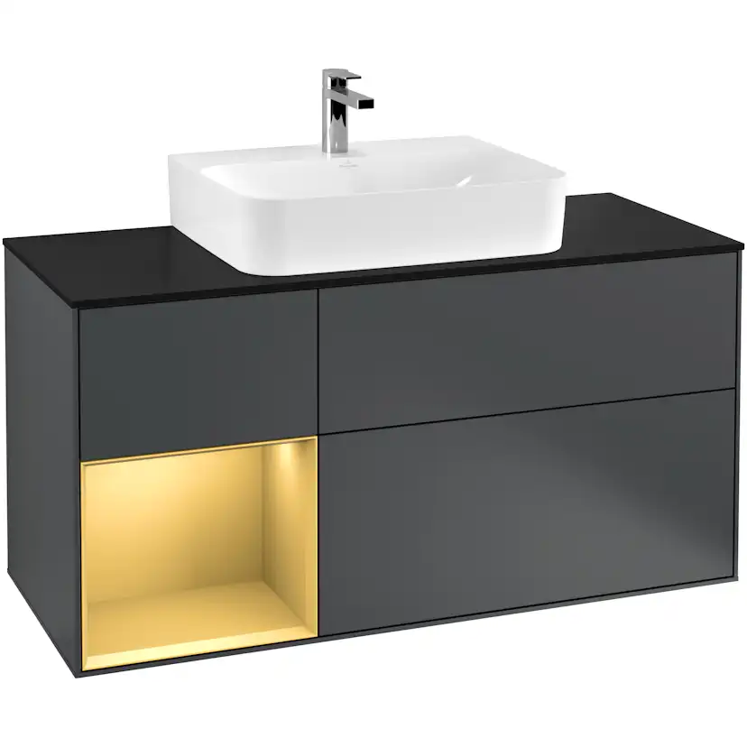 Tvättställsskåp Villeroy & Boch Finion med 3 Lådor Hylla och Bänkskiva för Centrerat Tvättställ