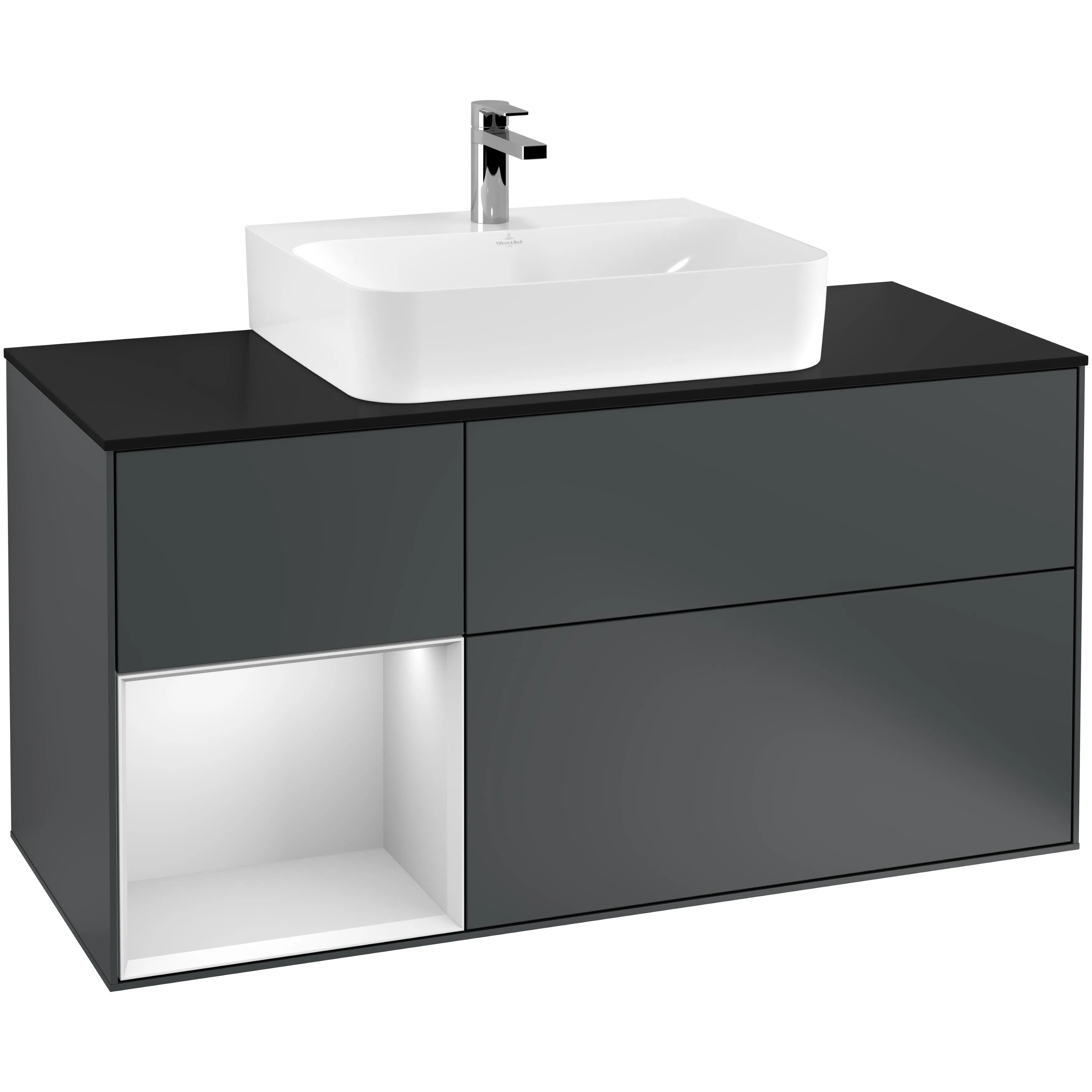 Tvättställsskåp Villeroy & Boch Finion med 3 Lådor Hylla och Bänkskiva för Centrerat Tvättställ