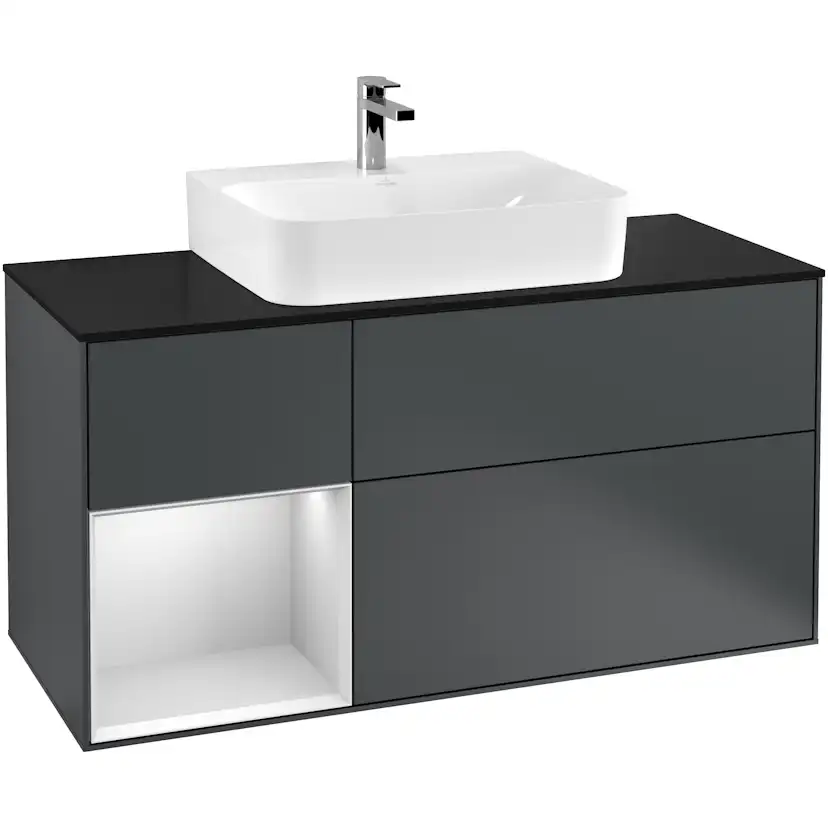 Tvättställsskåp Villeroy & Boch Finion med 3 Lådor Hylla och Bänkskiva för Centrerat Tvättställ