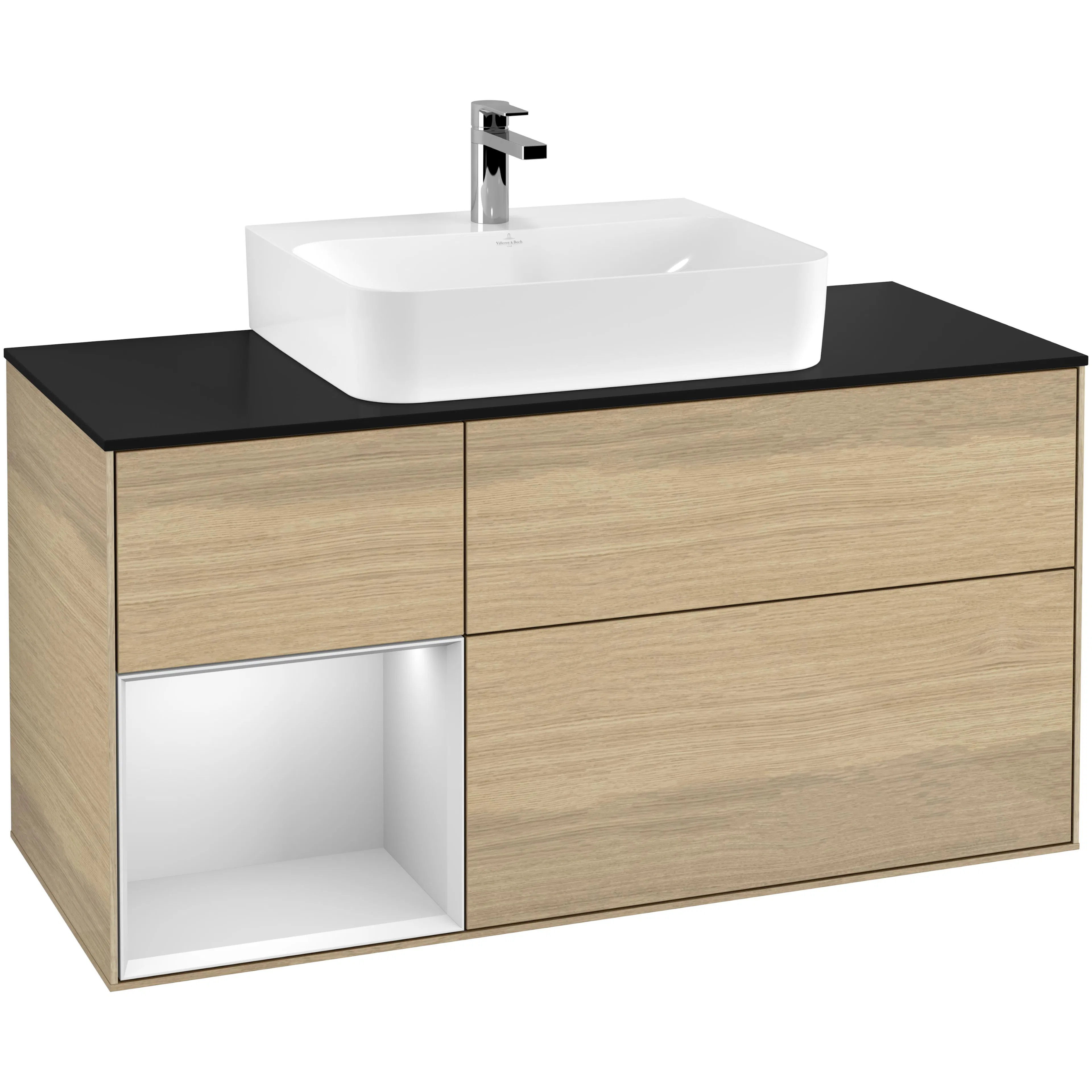 Tvättställsskåp Villeroy & Boch Finion med 3 Lådor Hylla och Bänkskiva för Centrerat Tvättställ