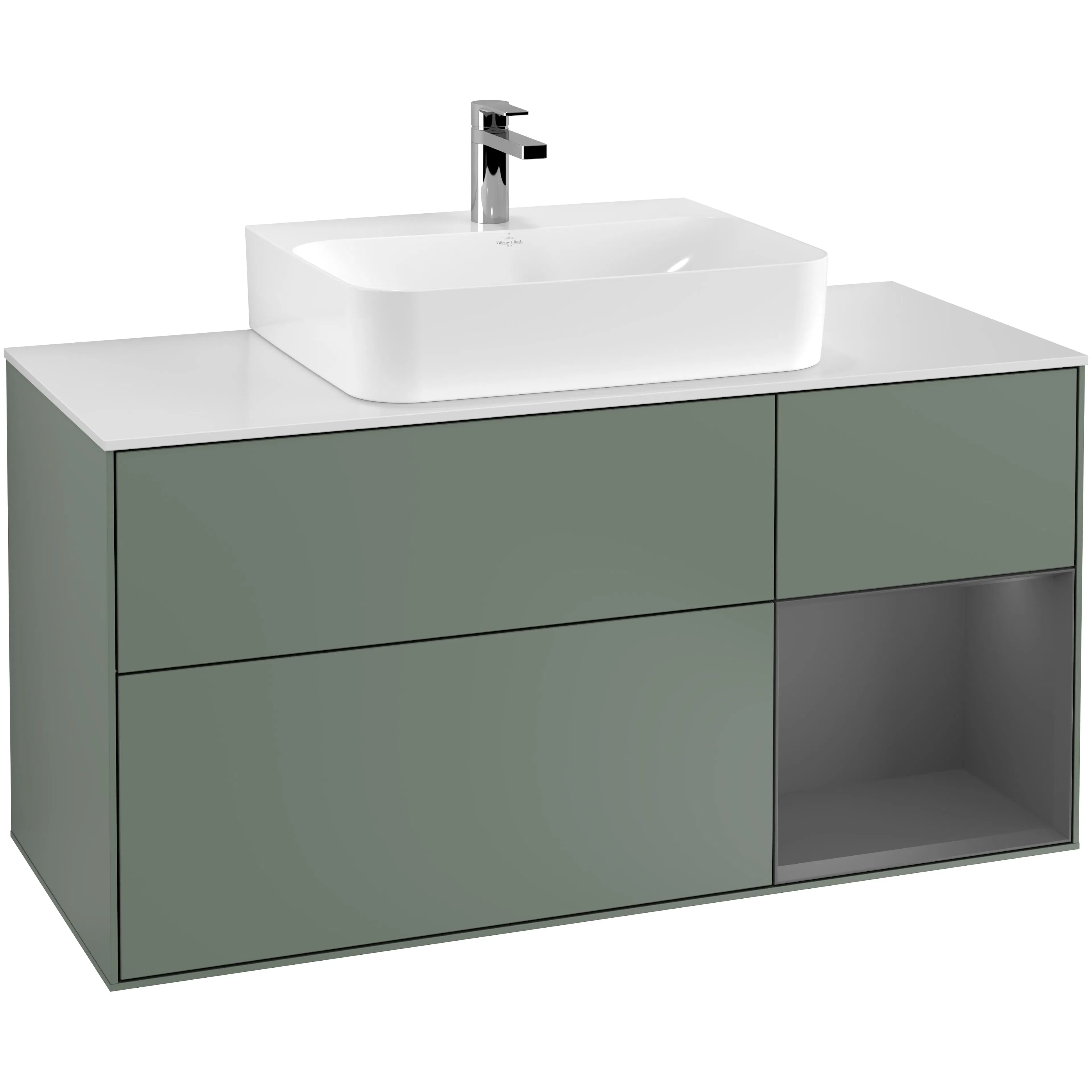 Tvättställsskåp Villeroy & Boch Finion med 3 Lådor Hylla och Bänkskiva för Centrerat Tvättställ