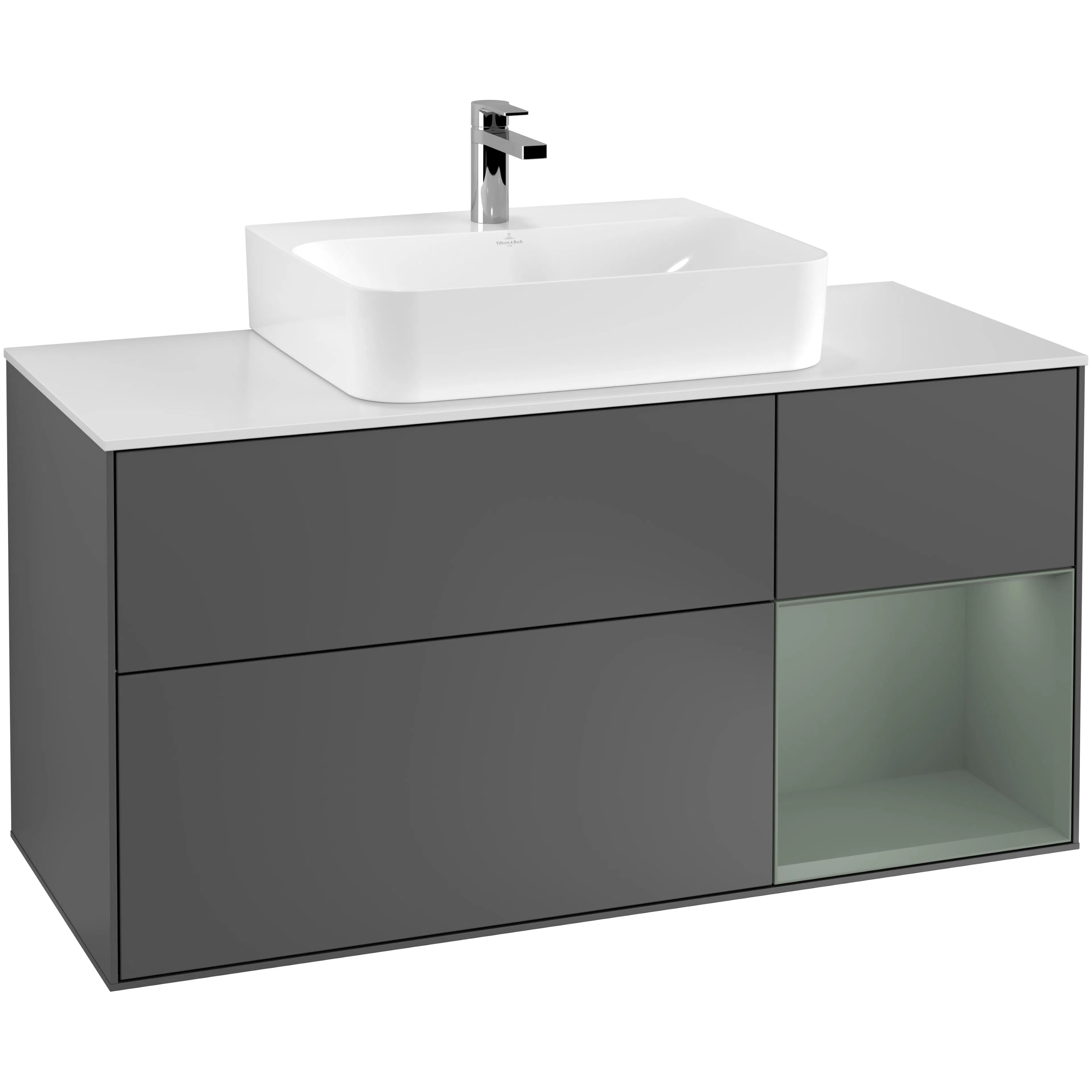 Tvättställsskåp Villeroy & Boch Finion med 3 Lådor Hylla och Bänkskiva för Centrerat Tvättställ