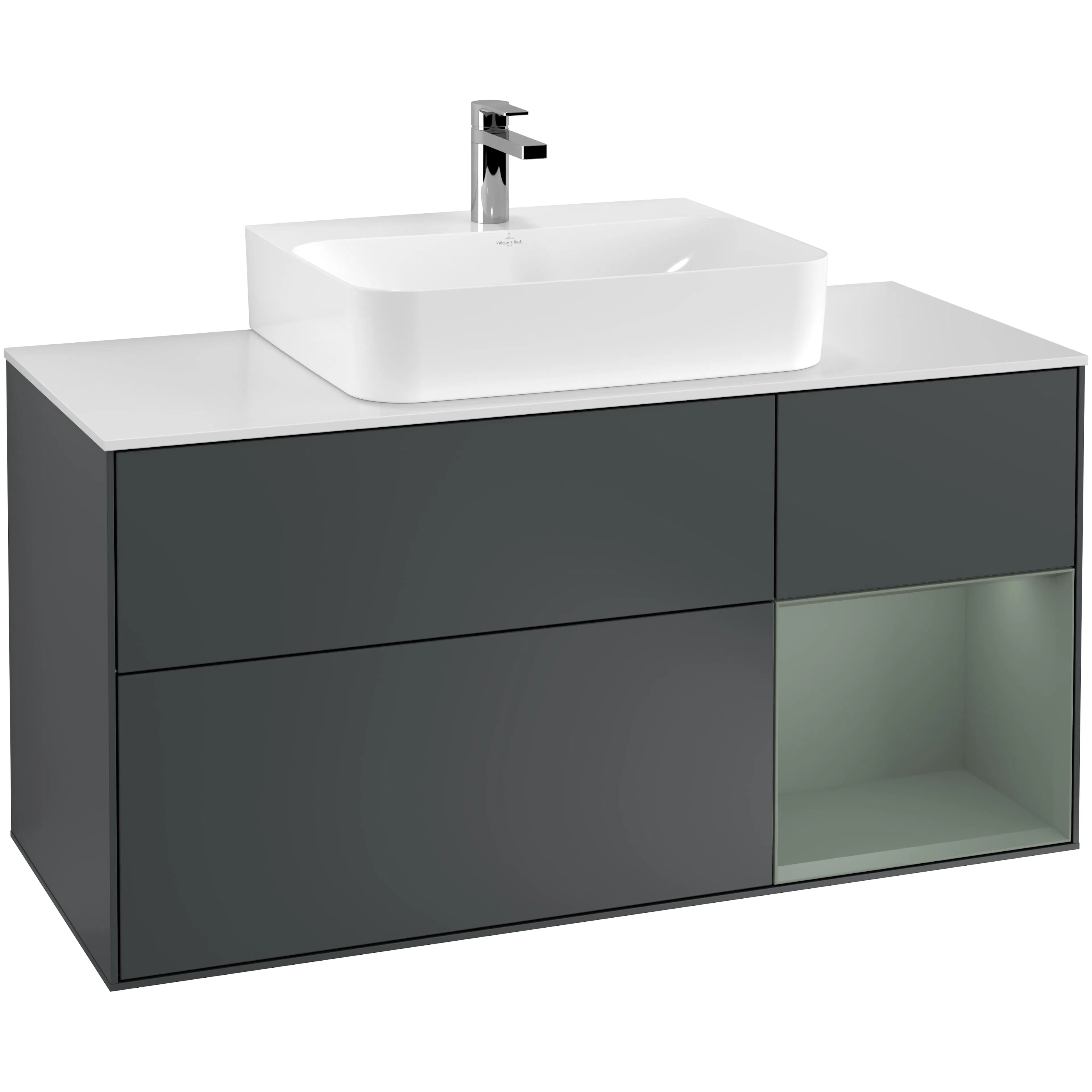 Tvättställsskåp Villeroy & Boch Finion med 3 Lådor Hylla och Bänkskiva för Centrerat Tvättställ