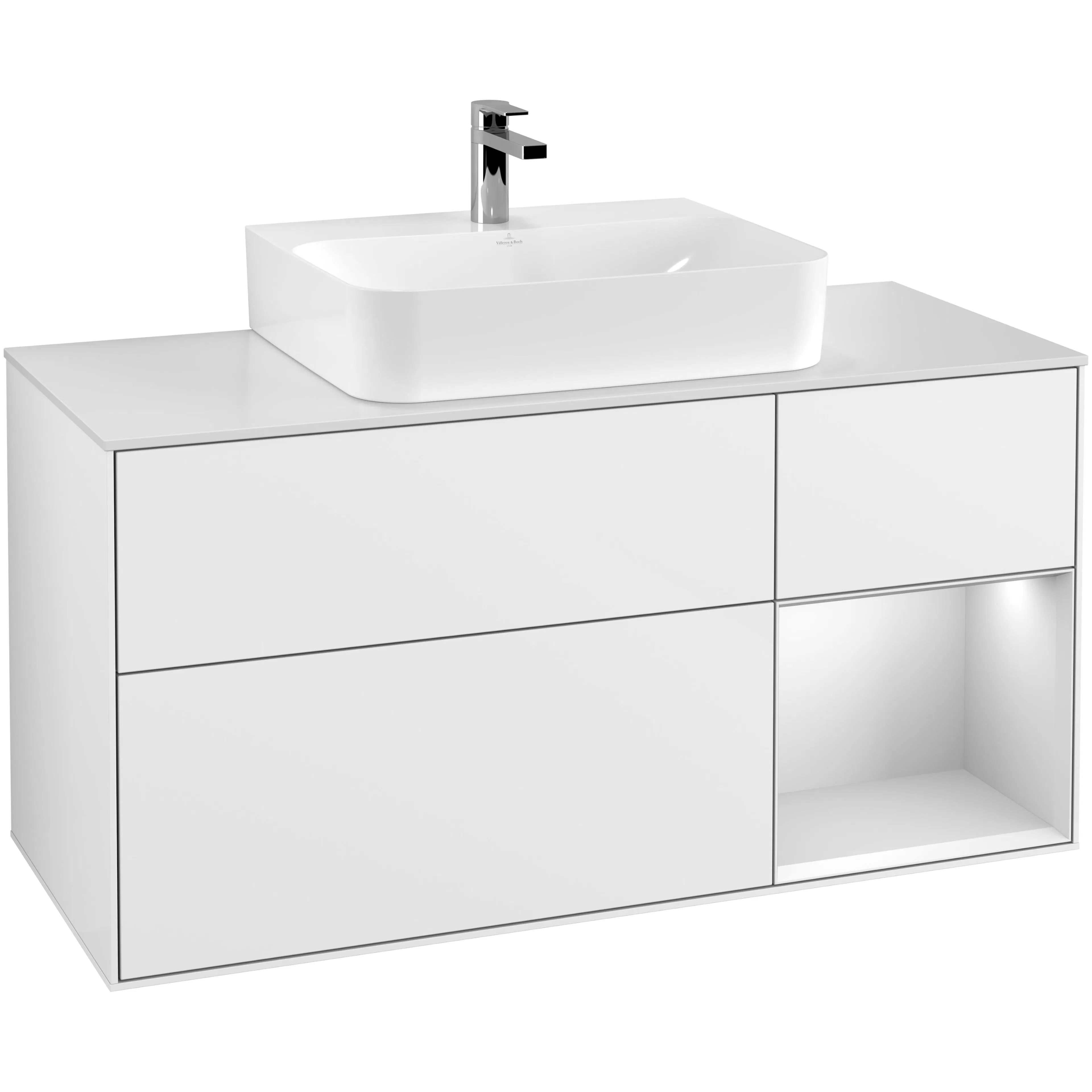 Tvättställsskåp Villeroy & Boch Finion med 3 Lådor Hylla och Bänkskiva för Centrerat Tvättställ