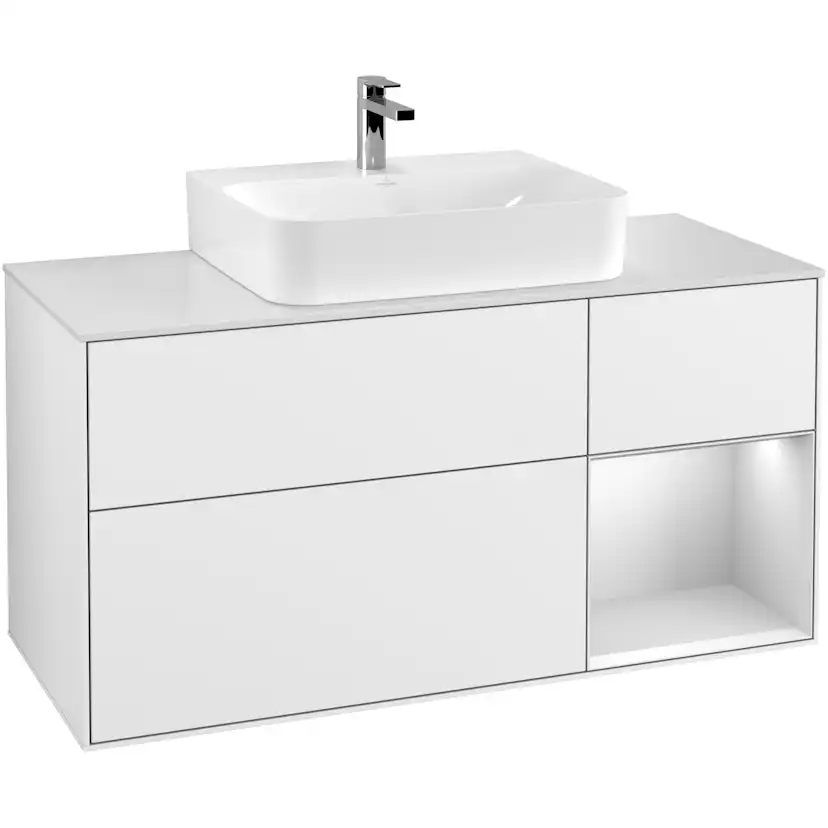 Tvättställsskåp Villeroy & Boch Finion med 3 Lådor Hylla och Bänkskiva för Centrerat Tvättställ