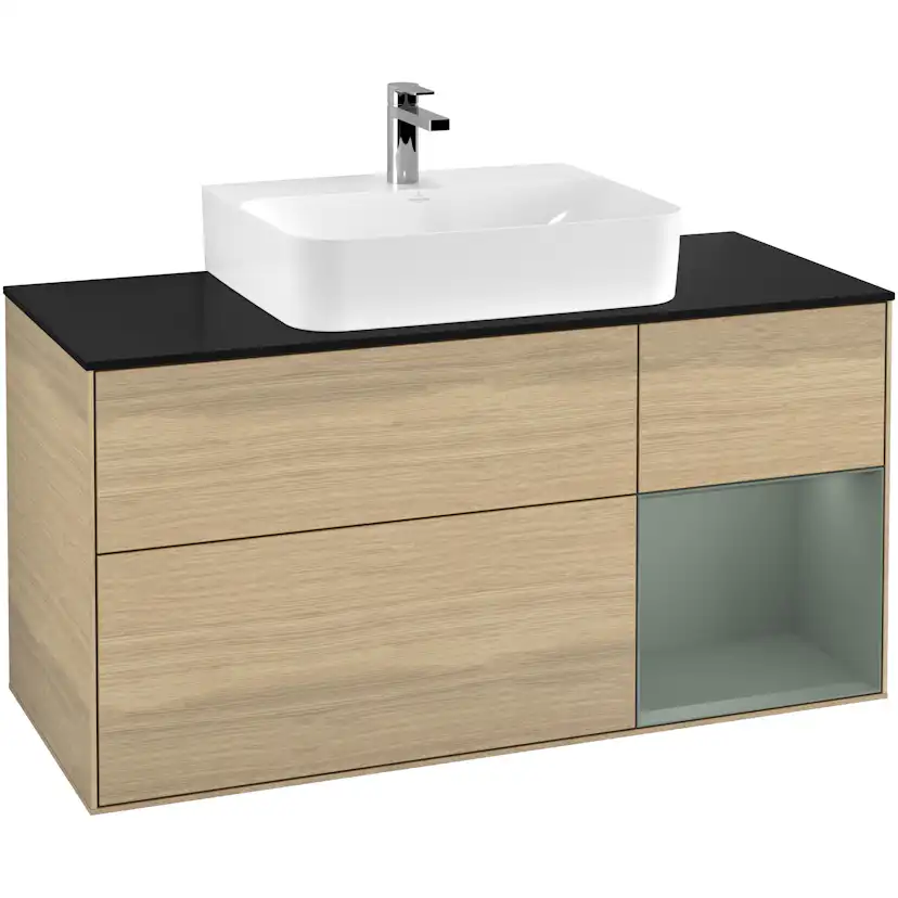 Tvättställsskåp Villeroy & Boch Finion med 3 Lådor Hylla och Bänkskiva för Centrerat Tvättställ