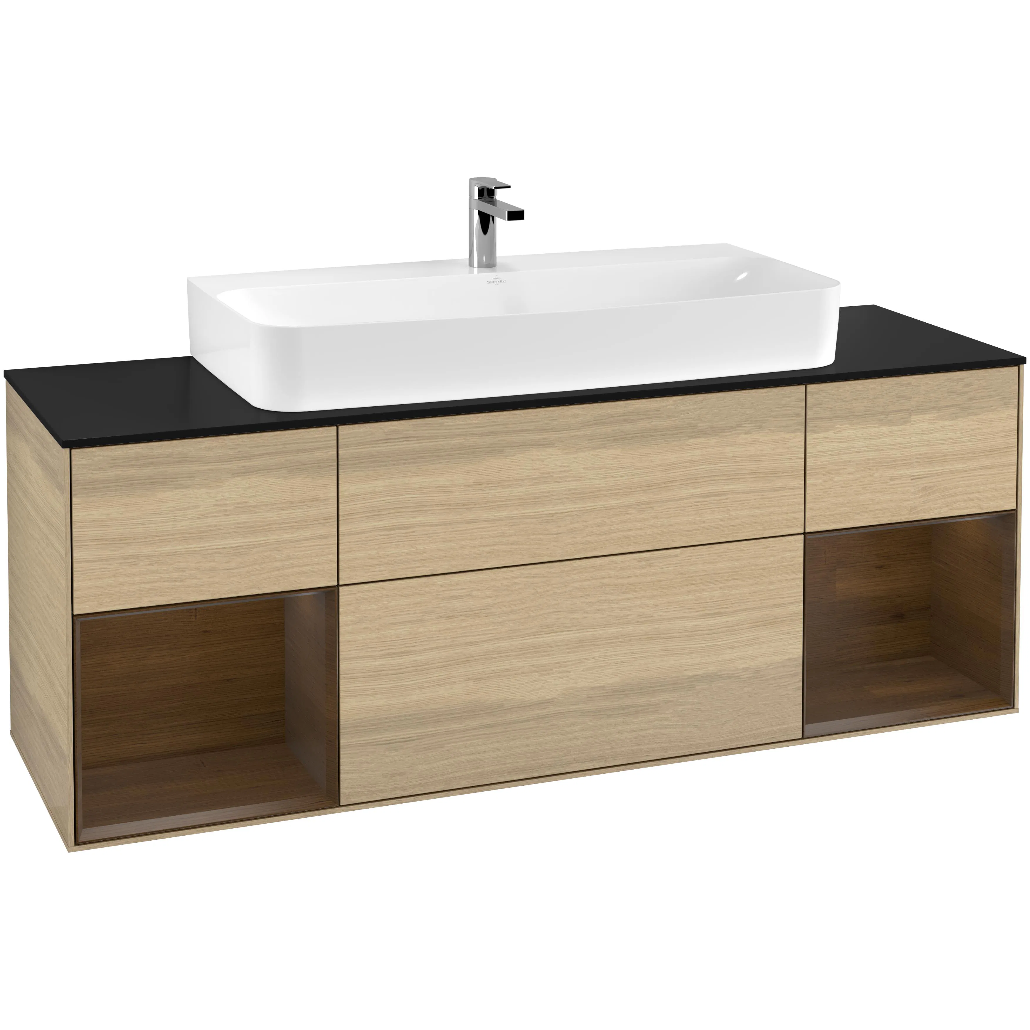 Tvättställsskåp Villeroy & Boch Finion med Två Hyllor och Bänkskiva för Centrerat Tvättställ