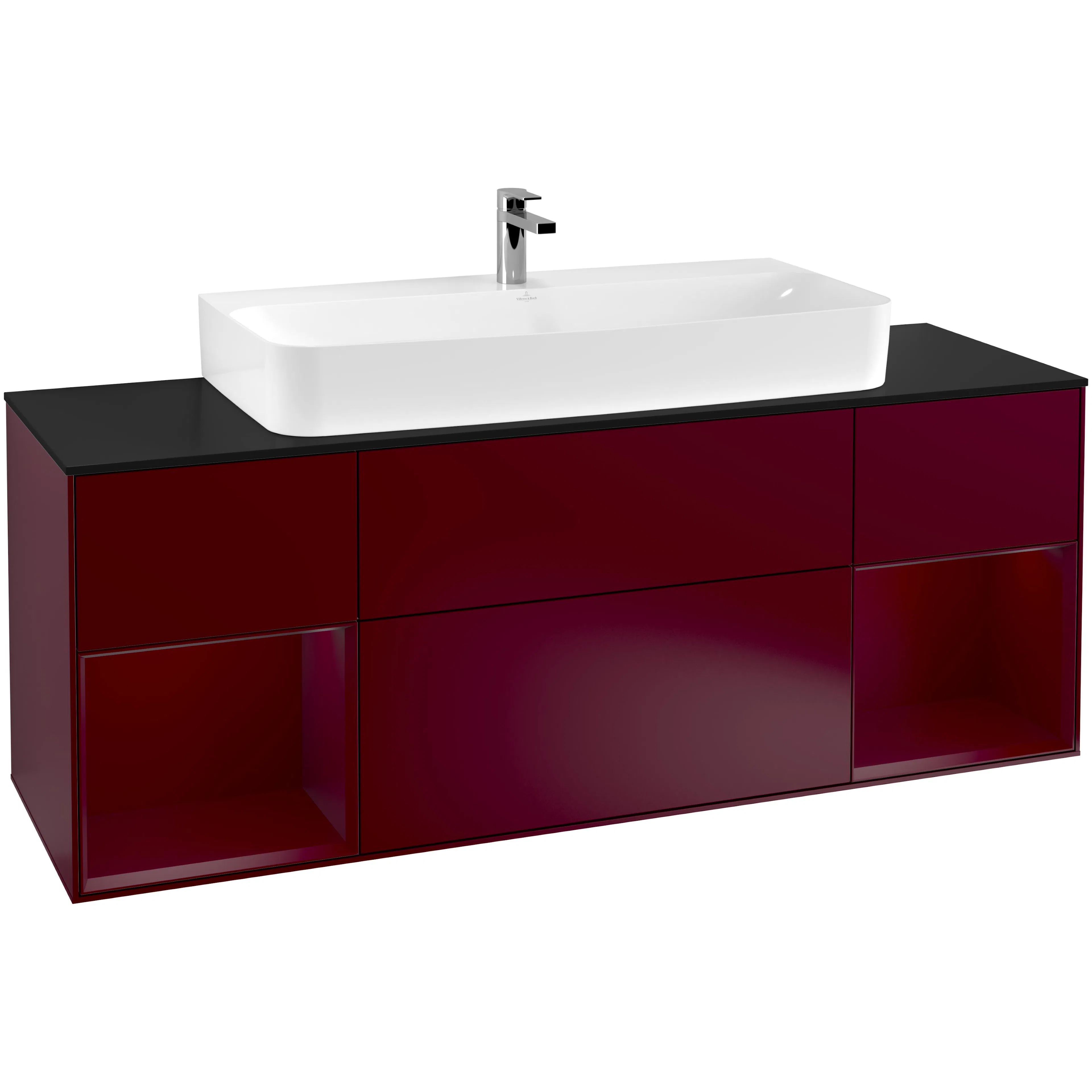 Tvättställsskåp Villeroy & Boch Finion med Två Hyllor och Bänkskiva för Centrerat Tvättställ