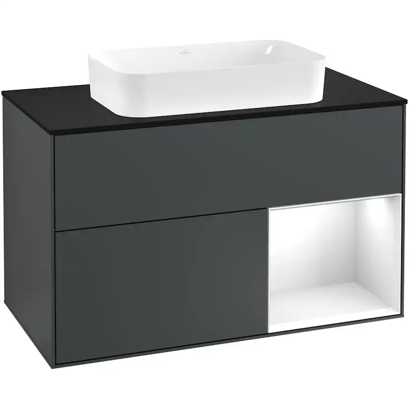 Tvättställsskåp Villeroy & Boch Finion med 2 Lådor Hylla och Bänkskiva för Fristående Tvättställ