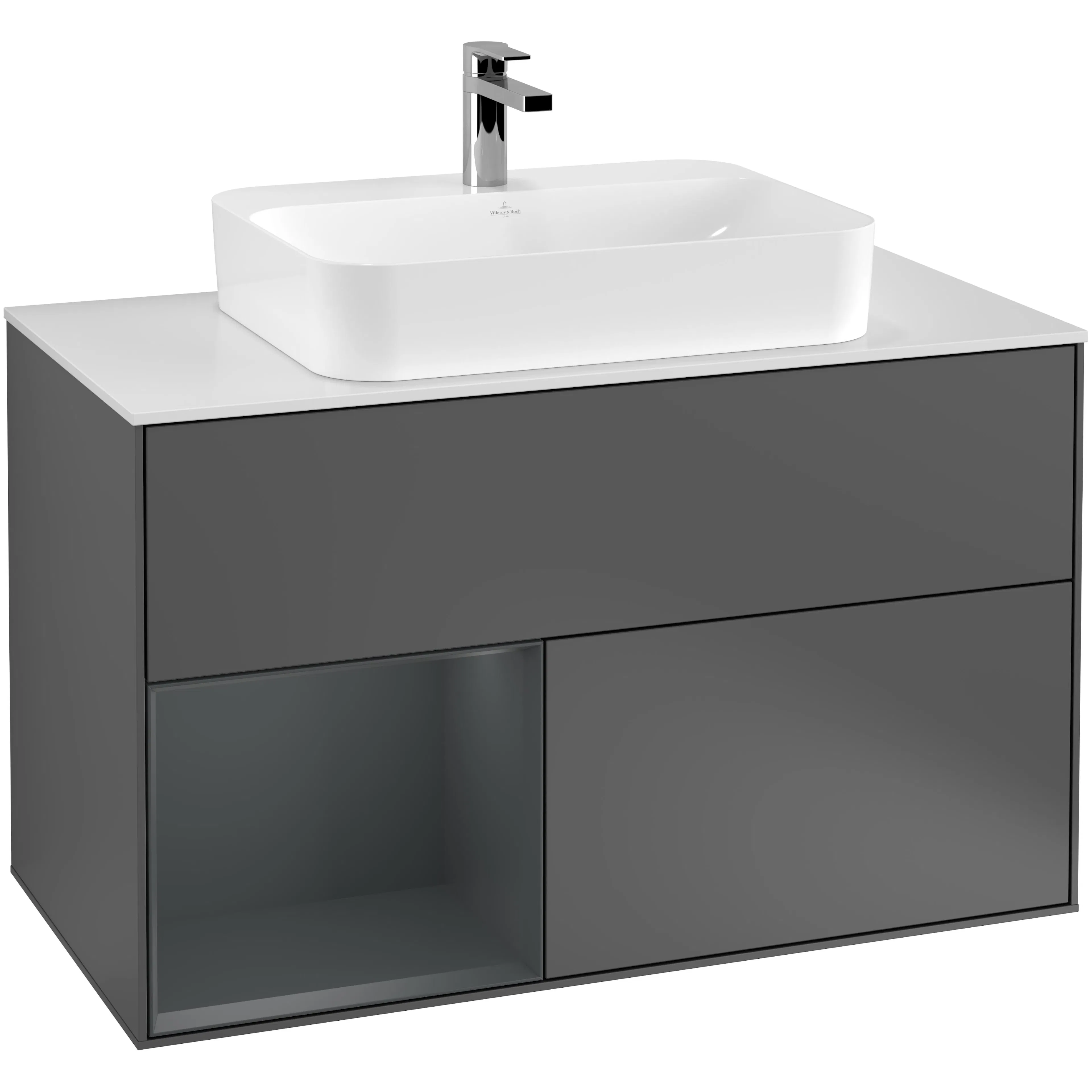 Tvättställsskåp Villeroy & Boch Finion med 2 Lådor Hylla och Bänkskiva för Ytmonterat Tvättställ