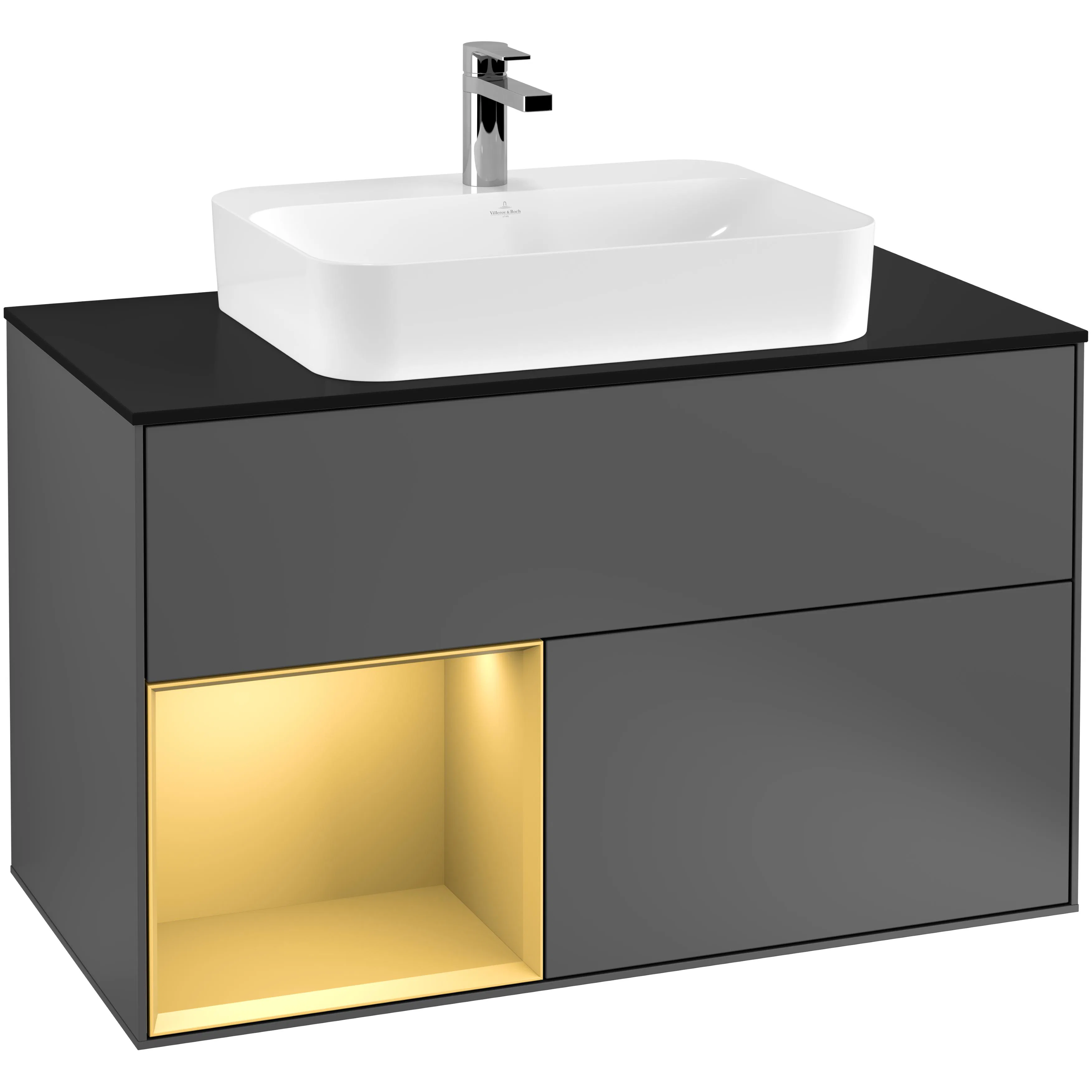 Tvättställsskåp Villeroy & Boch Finion med 2 Lådor Hylla och Bänkskiva för Ytmonterat Tvättställ