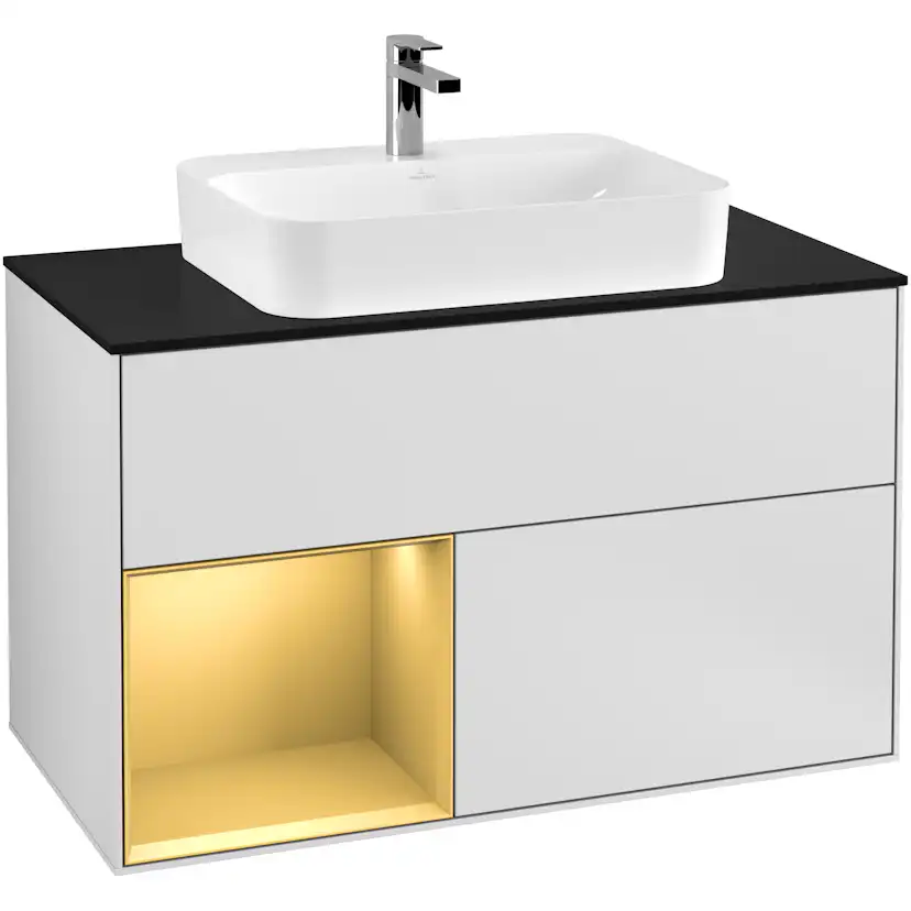 Tvättställsskåp Villeroy & Boch Finion med 2 Lådor Hylla och Bänkskiva för Ytmonterat Tvättställ