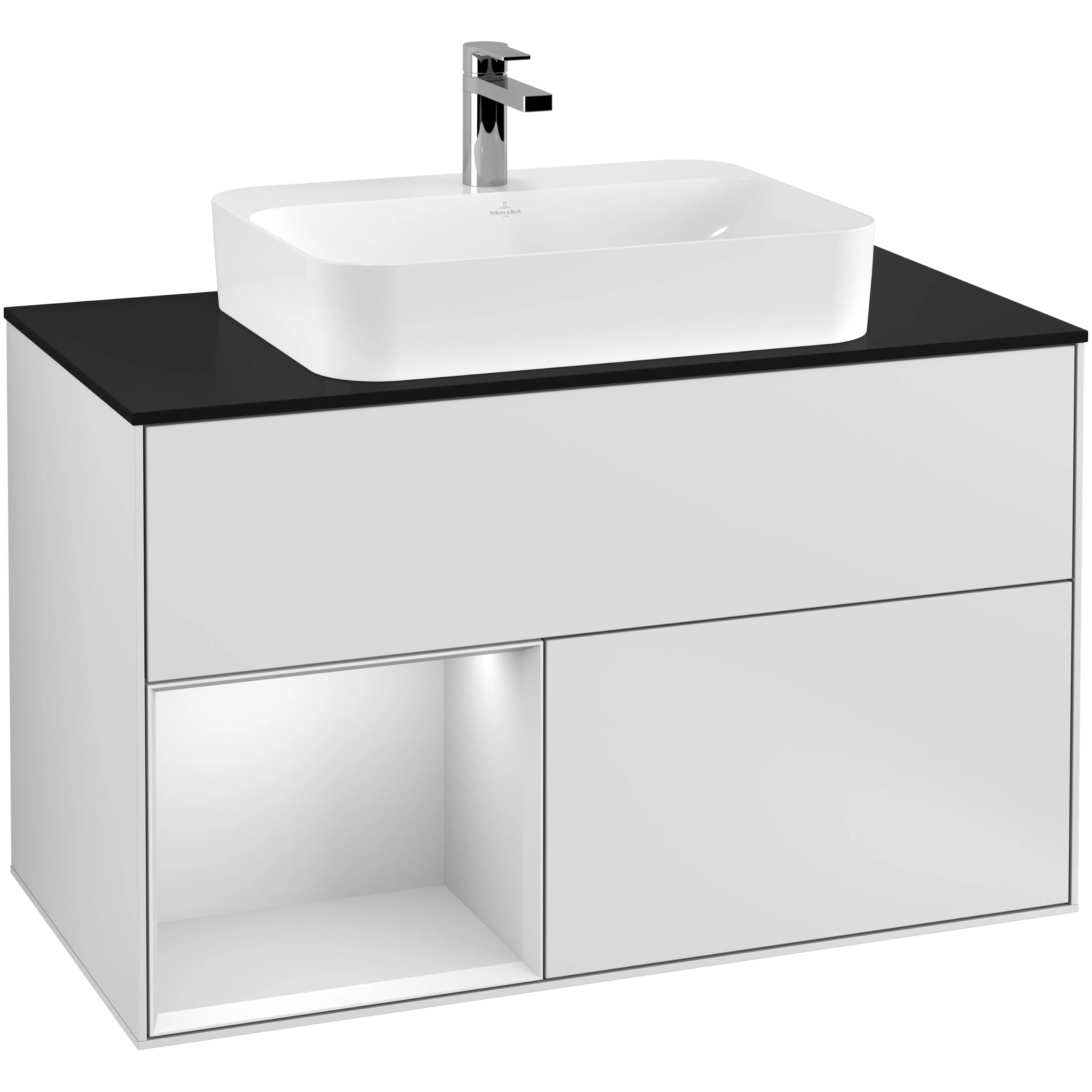 Tvättställsskåp Villeroy & Boch Finion med 2 Lådor Hylla och Bänkskiva för Ytmonterat Tvättställ