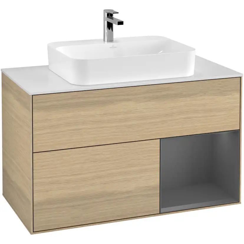 Tvättställsskåp Villeroy & Boch Finion med 2 Lådor Hylla och Bänkskiva för Ytmonterat Tvättställ