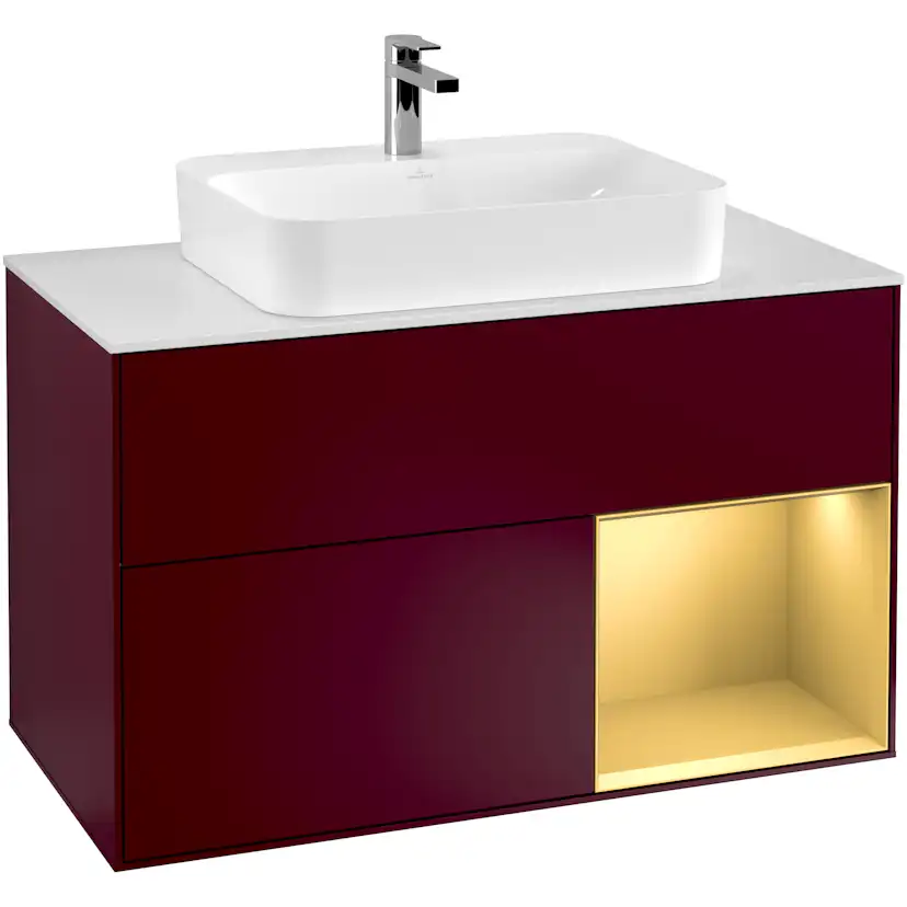 Tvättställsskåp Villeroy & Boch Finion med 2 Lådor Hylla och Bänkskiva för Ytmonterat Tvättställ