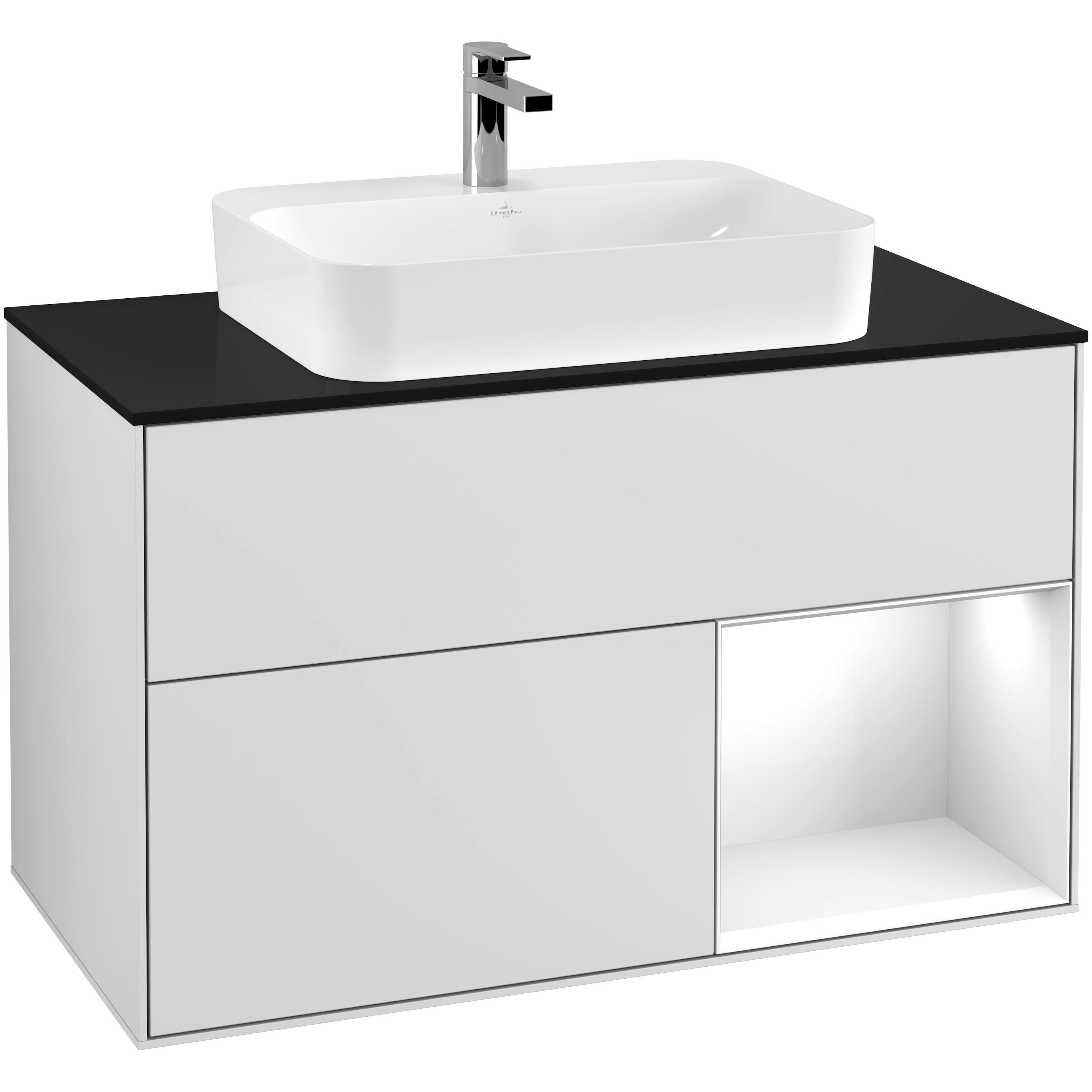 Tvättställsskåp Villeroy & Boch Finion med 2 Lådor Hylla och Bänkskiva för Ytmonterat Tvättställ