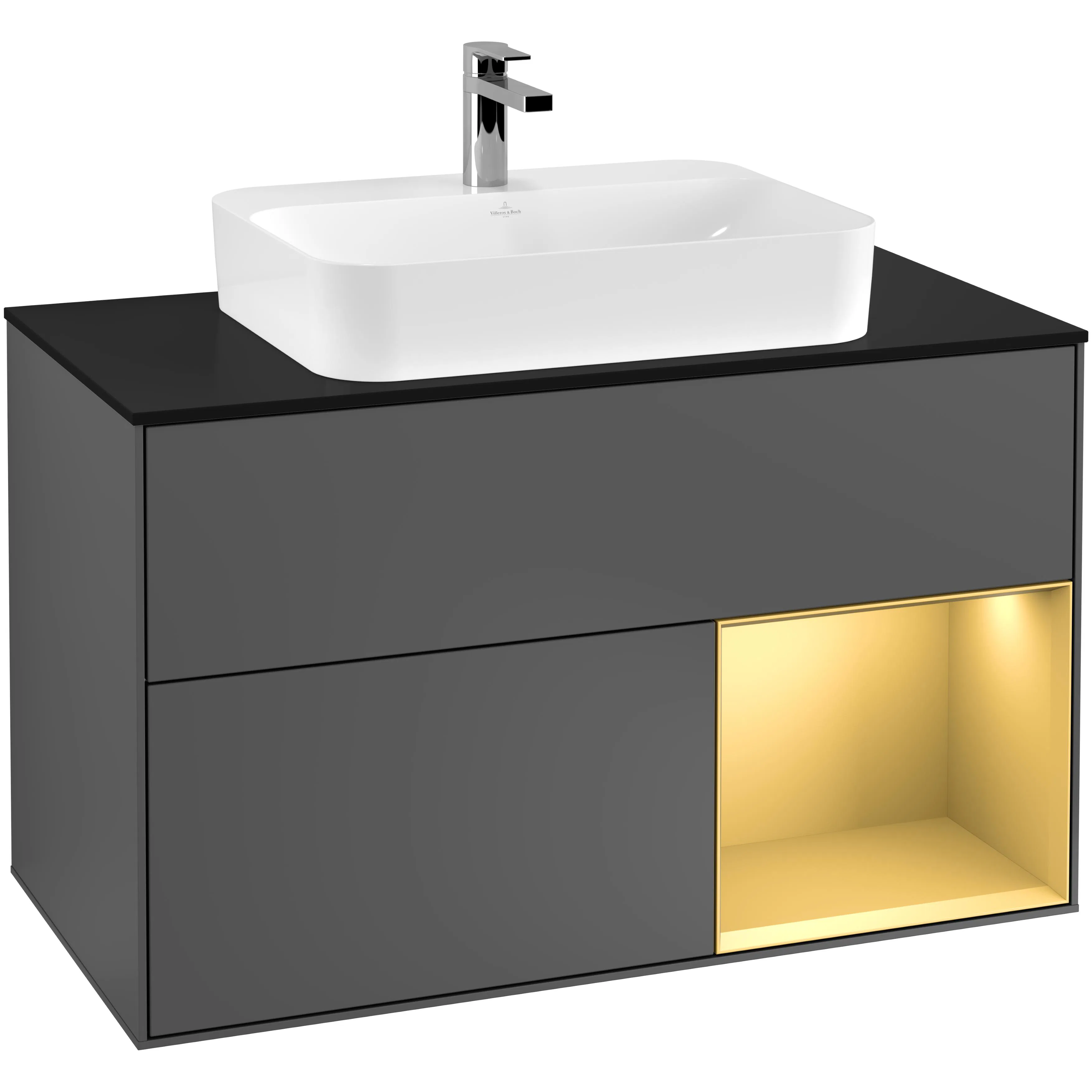 Tvättställsskåp Villeroy & Boch Finion med 2 Lådor Hylla och Bänkskiva för Ytmonterat Tvättställ