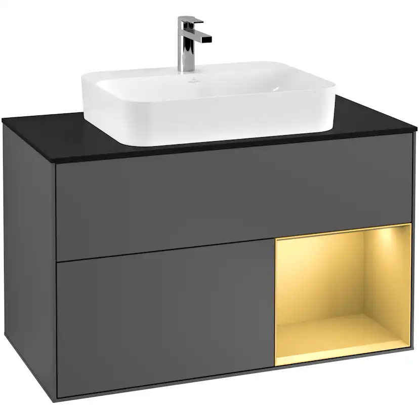 Tvättställsskåp Villeroy & Boch Finion med 2 Lådor Hylla och Bänkskiva för Ytmonterat Tvättställ