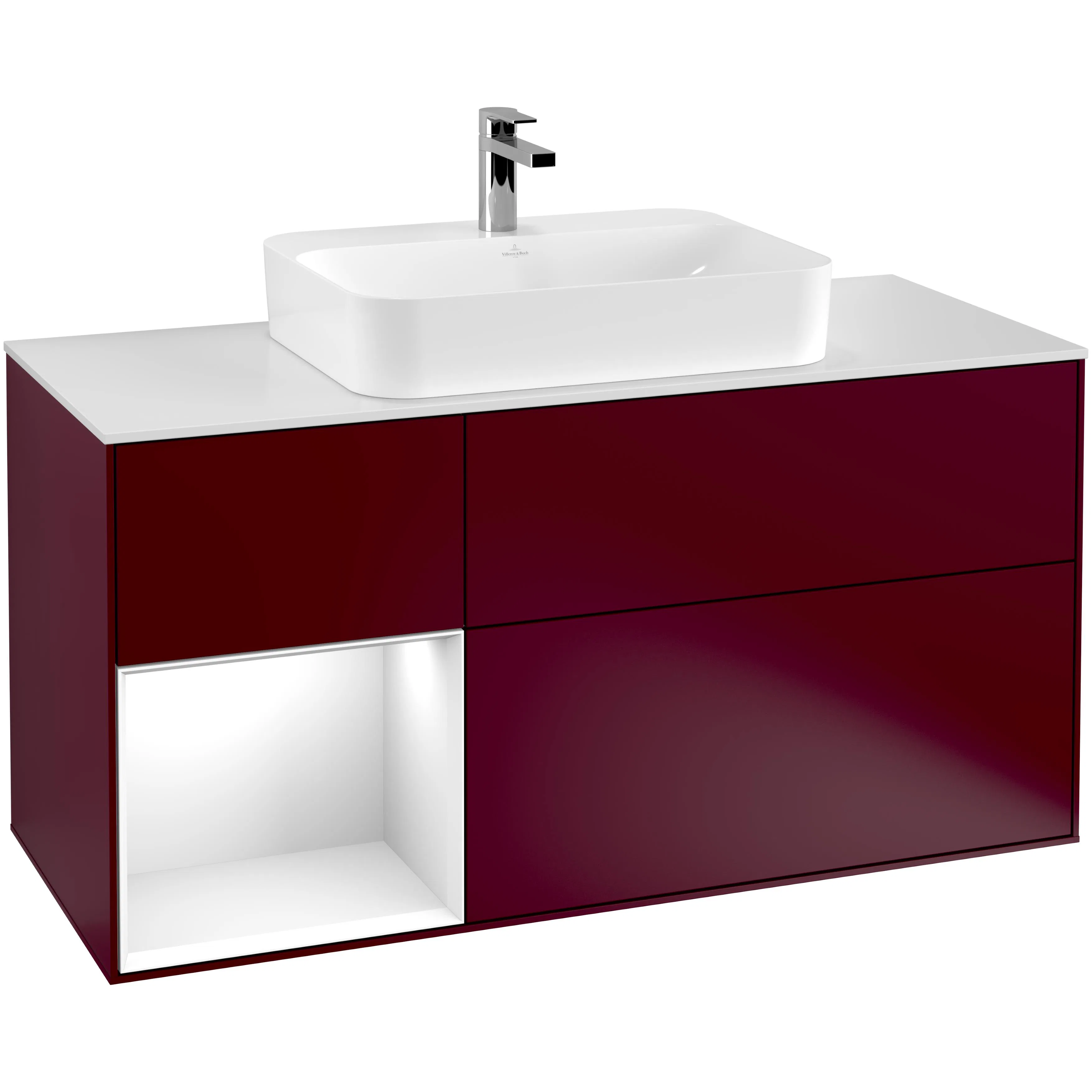 Tvättställsskåp Villeroy & Boch Finion med 3 Lådor Hylla och Bänkskiva för Ytmonterat Tvättställ