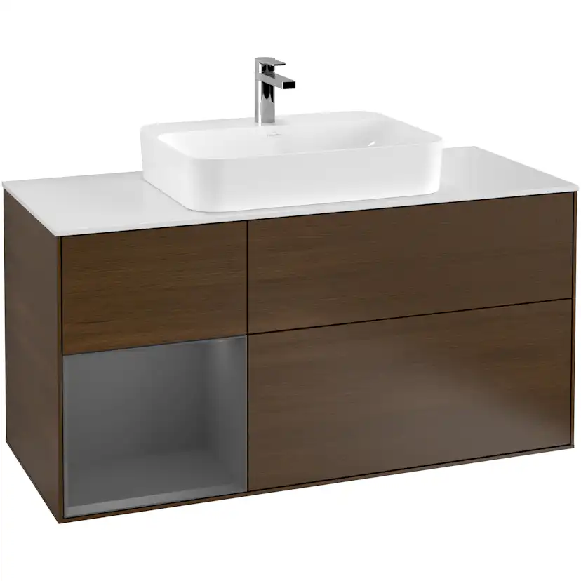 Tvättställsskåp Villeroy & Boch Finion med 3 Lådor Hylla och Bänkskiva för Ytmonterat Tvättställ