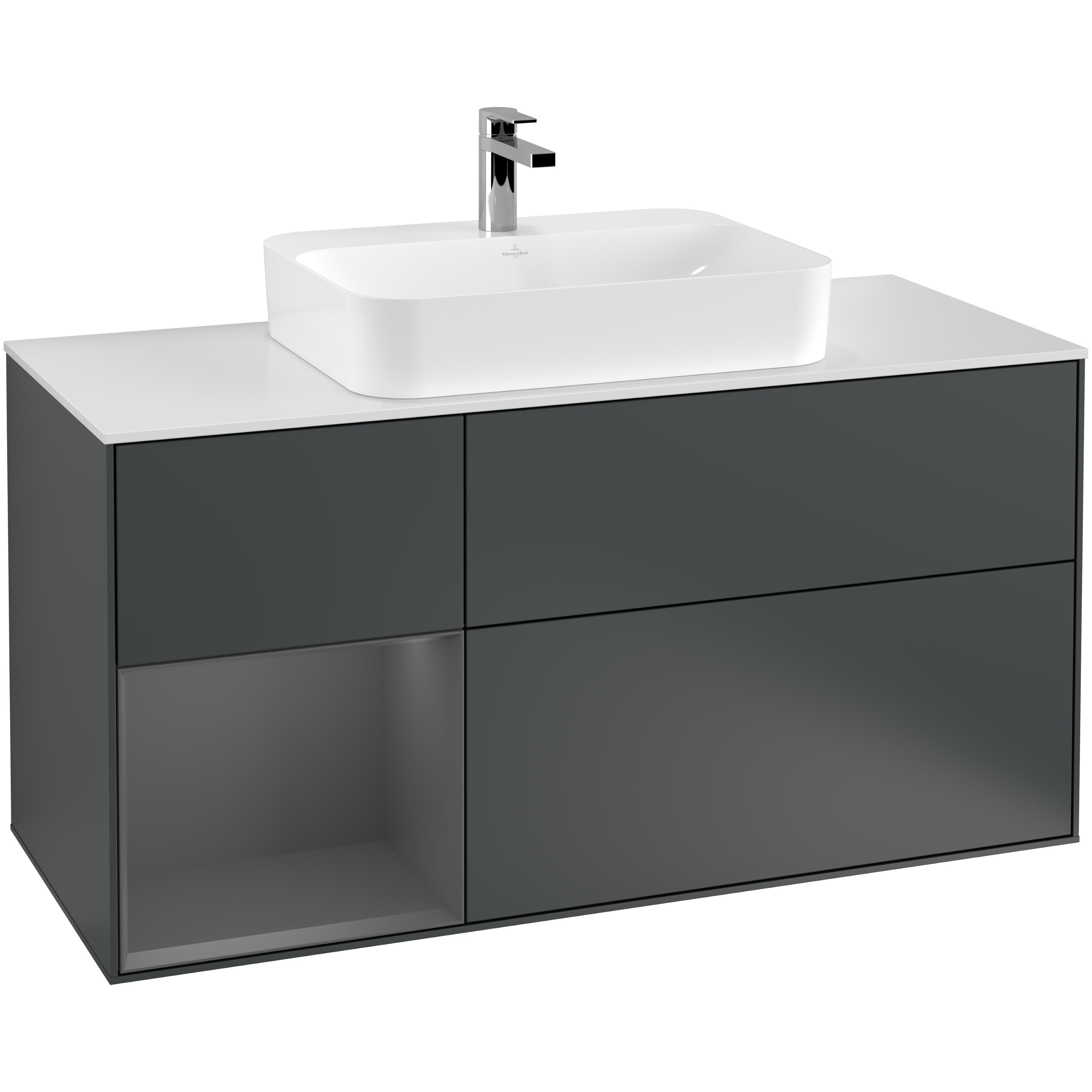 Tvättställsskåp Villeroy & Boch Finion med 3 Lådor Hylla och Bänkskiva för Ytmonterat Tvättställ