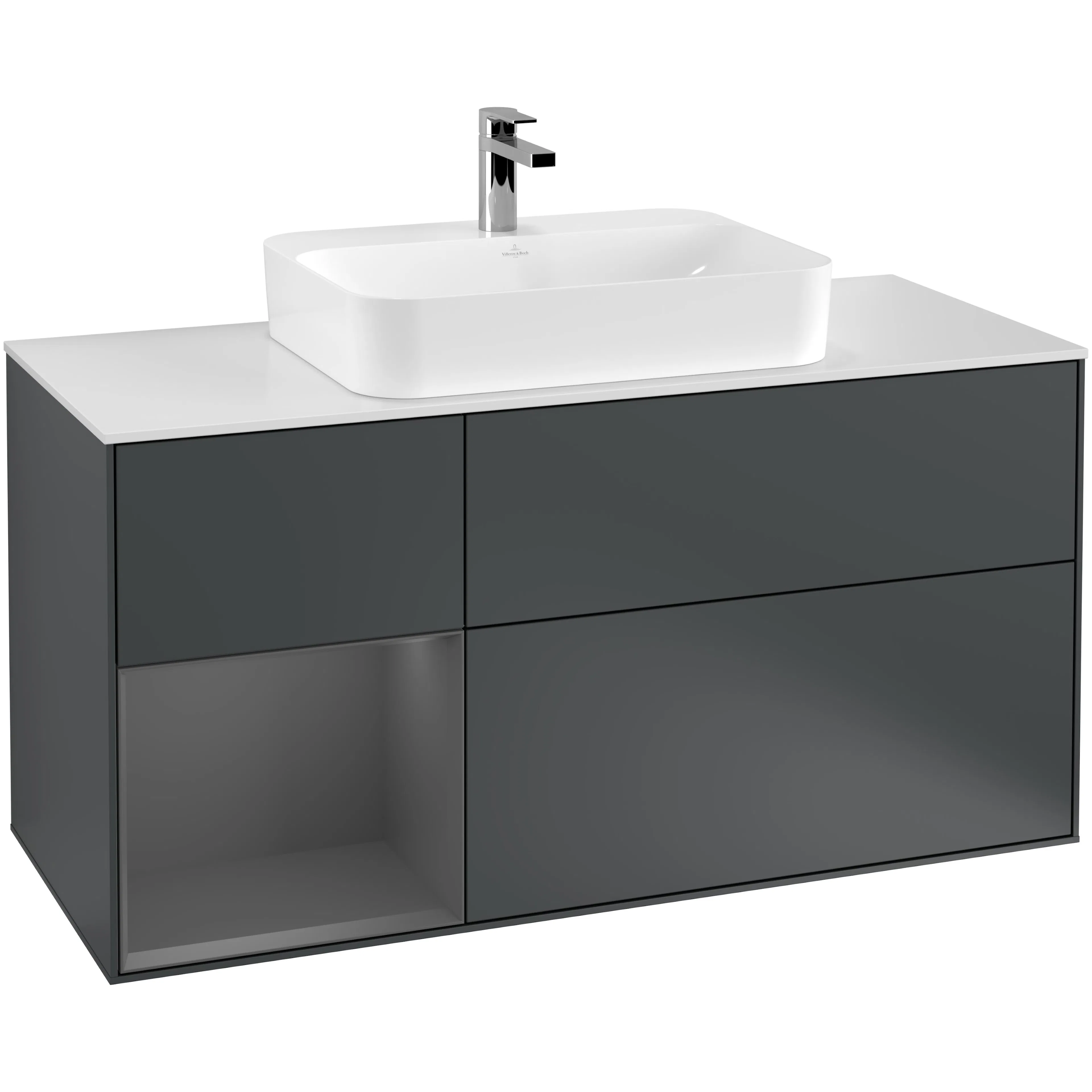 Tvättställsskåp Villeroy & Boch Finion med 3 Lådor Hylla och Bänkskiva för Ytmonterat Tvättställ