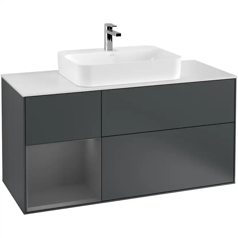 Tvättställsskåp Villeroy & Boch Finion med 3 Lådor Hylla och Bänkskiva för Ytmonterat Tvättställ