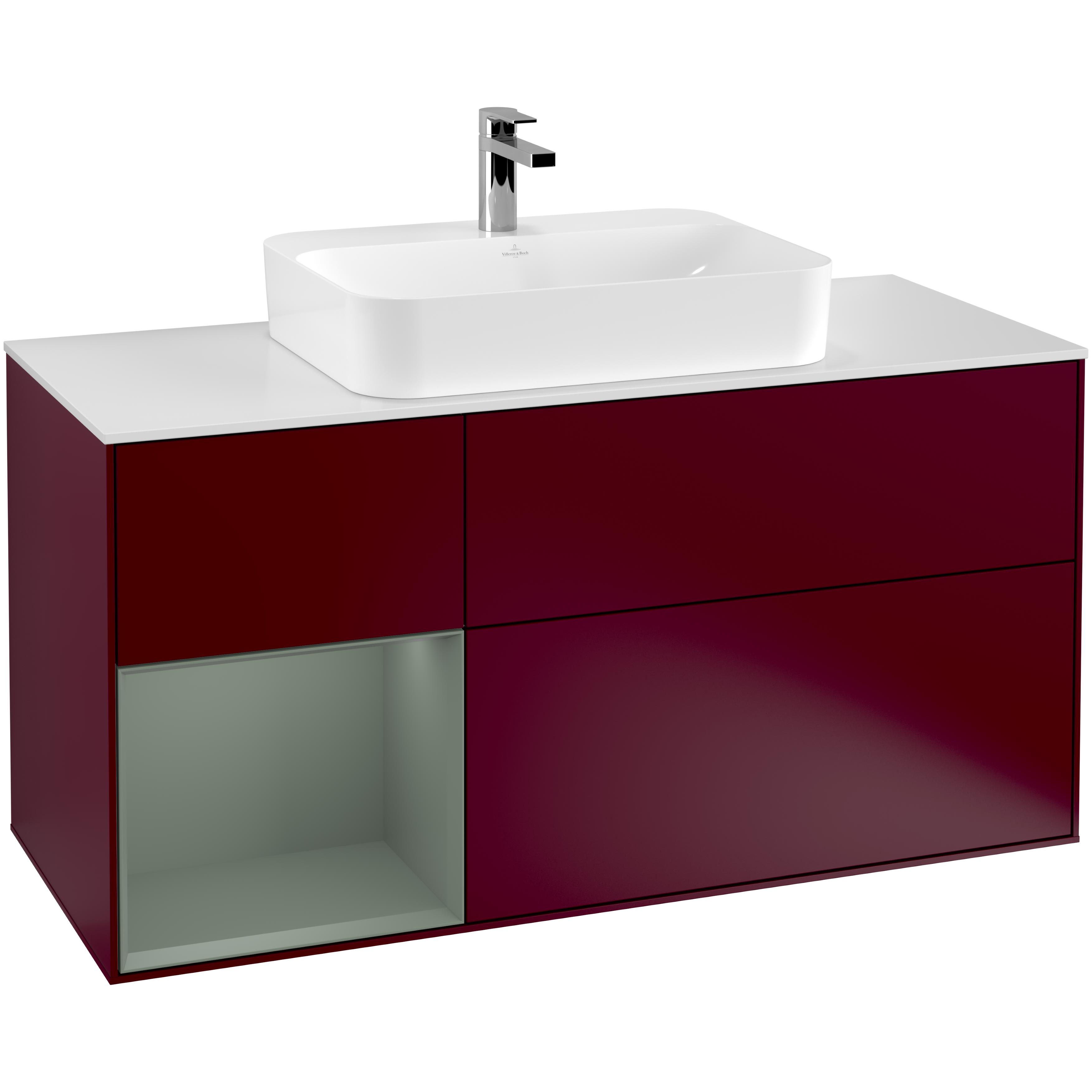 Tvättställsskåp Villeroy & Boch Finion med 3 Lådor Hylla och Bänkskiva för Ytmonterat Tvättställ