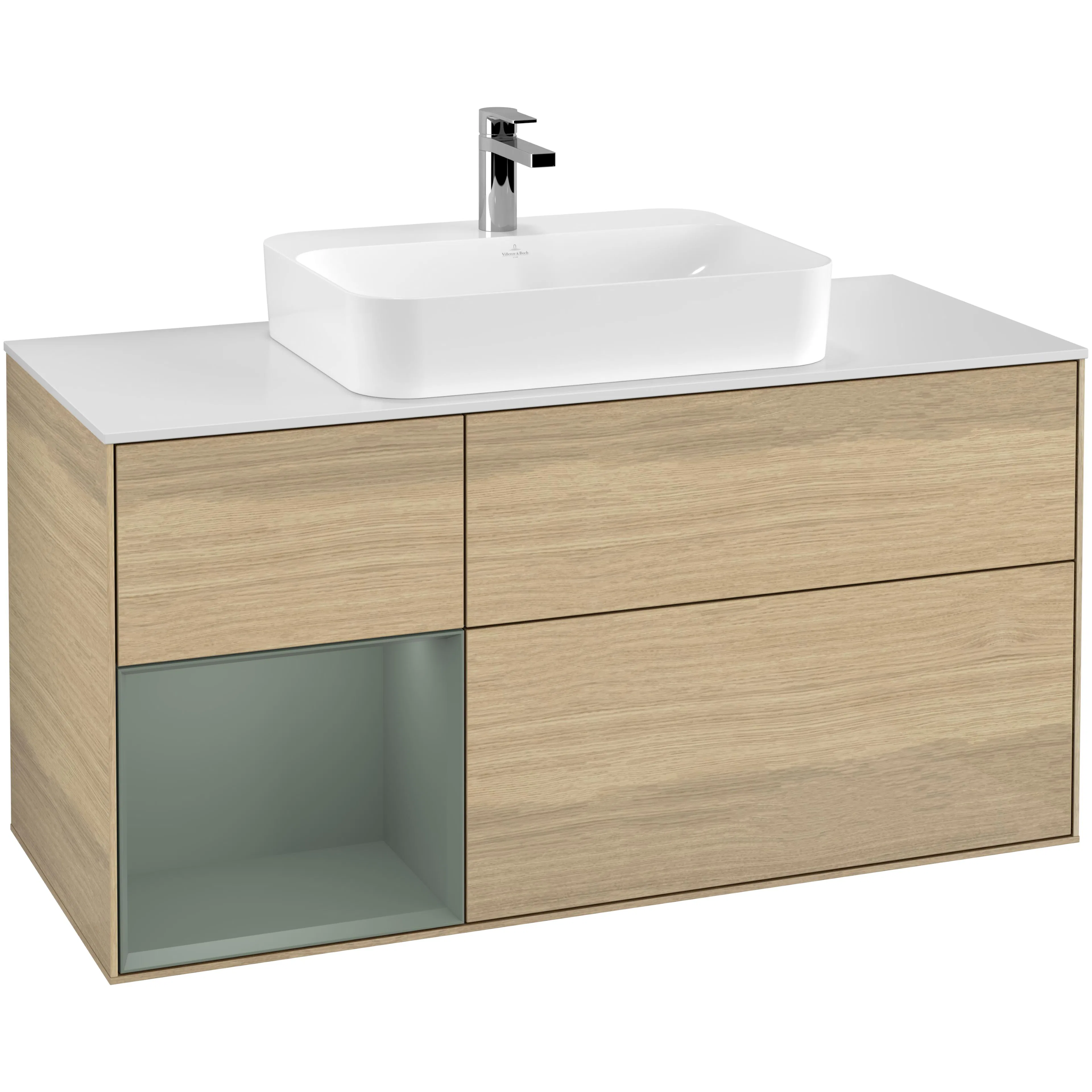 Tvättställsskåp Villeroy & Boch Finion med 3 Lådor Hylla och Bänkskiva för Ytmonterat Tvättställ