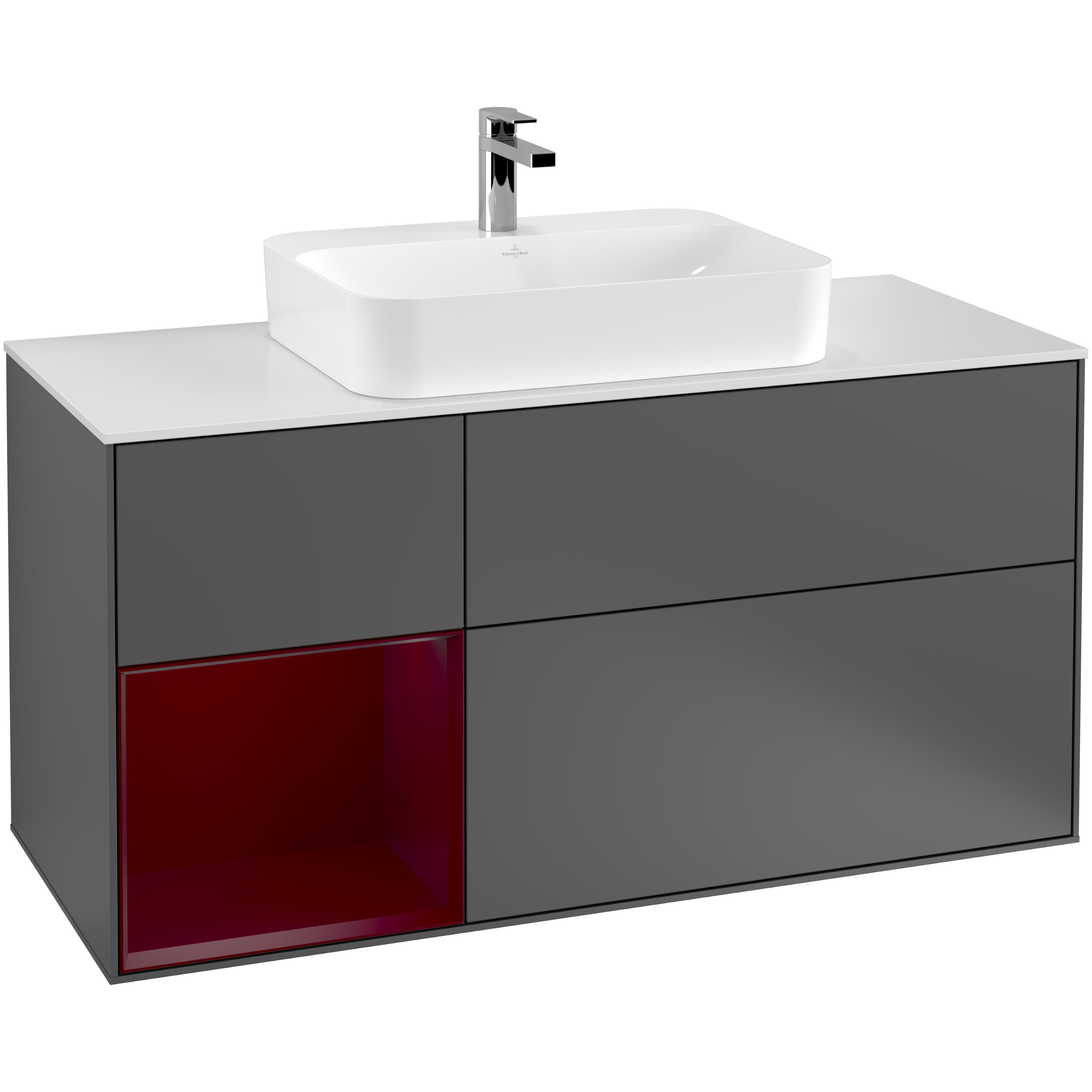 Tvättställsskåp Villeroy & Boch Finion med 3 Lådor Hylla och Bänkskiva för Ytmonterat Tvättställ