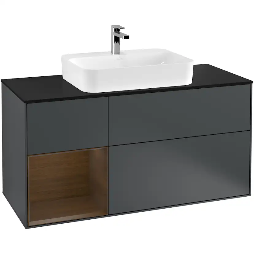 Tvättställsskåp Villeroy & Boch Finion med 3 Lådor Hylla och Bänkskiva för Ytmonterat Tvättställ