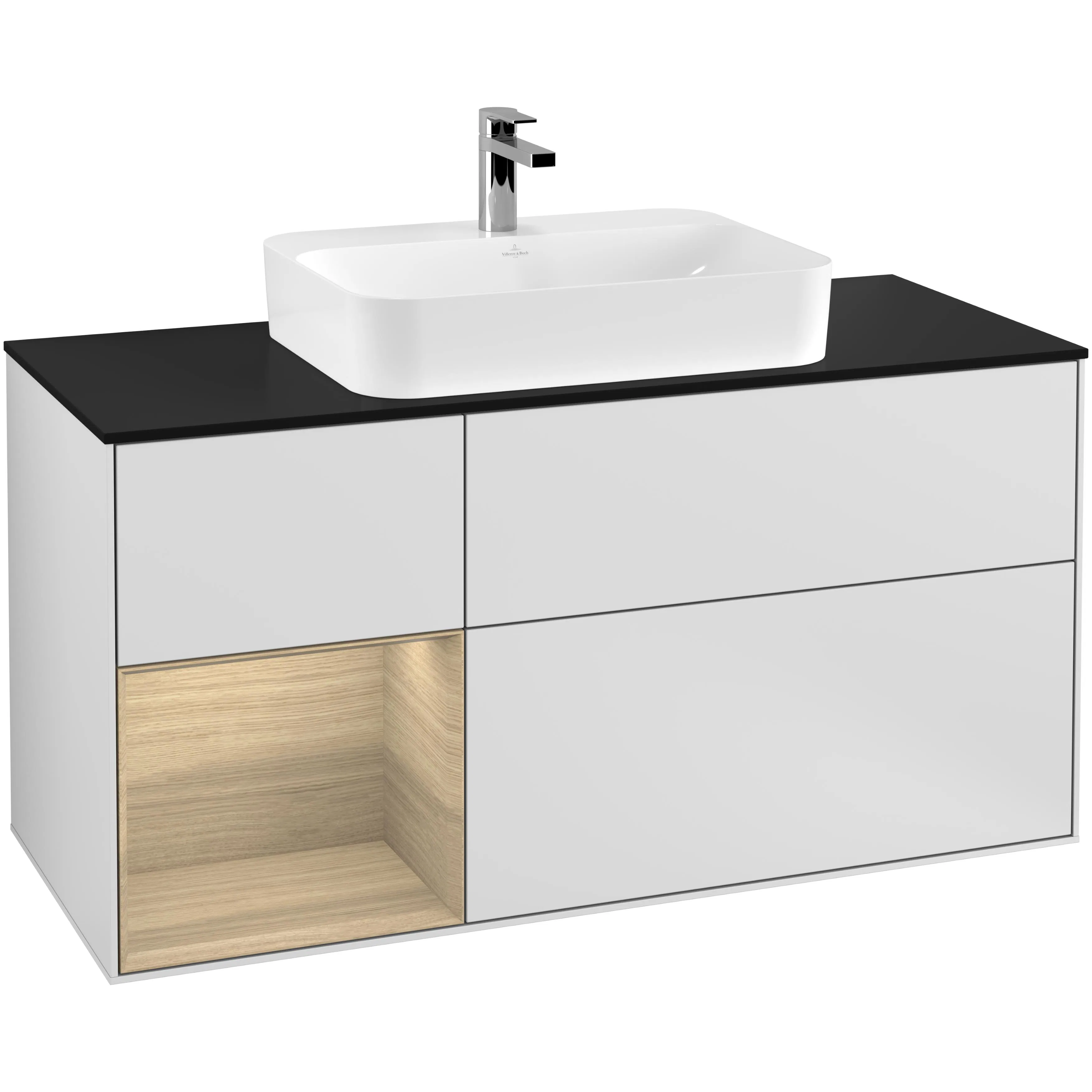 Tvättställsskåp Villeroy & Boch Finion med 3 Lådor Hylla och Bänkskiva för Ytmonterat Tvättställ