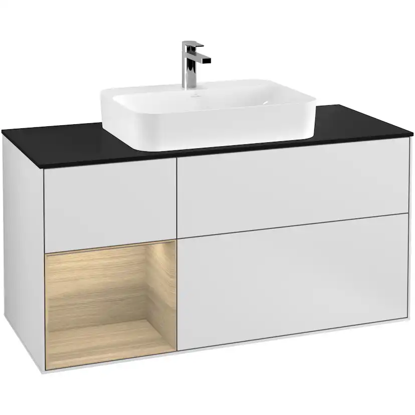 Tvättställsskåp Villeroy & Boch Finion med 3 Lådor Hylla och Bänkskiva för Ytmonterat Tvättställ