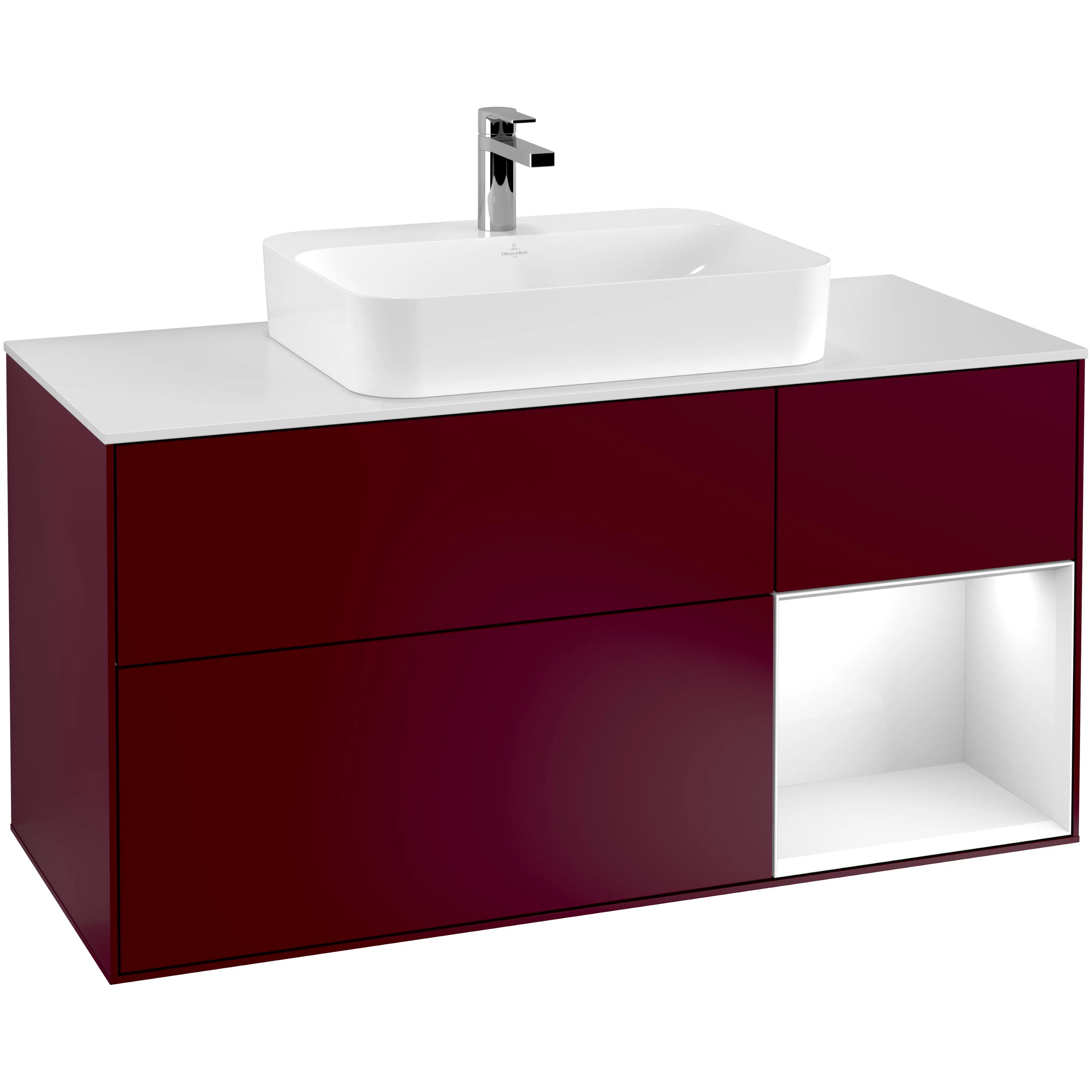 Tvättställsskåp Villeroy & Boch Finion med 3 Lådor Hylla och Bänkskiva för Ytmonterat Tvättställ