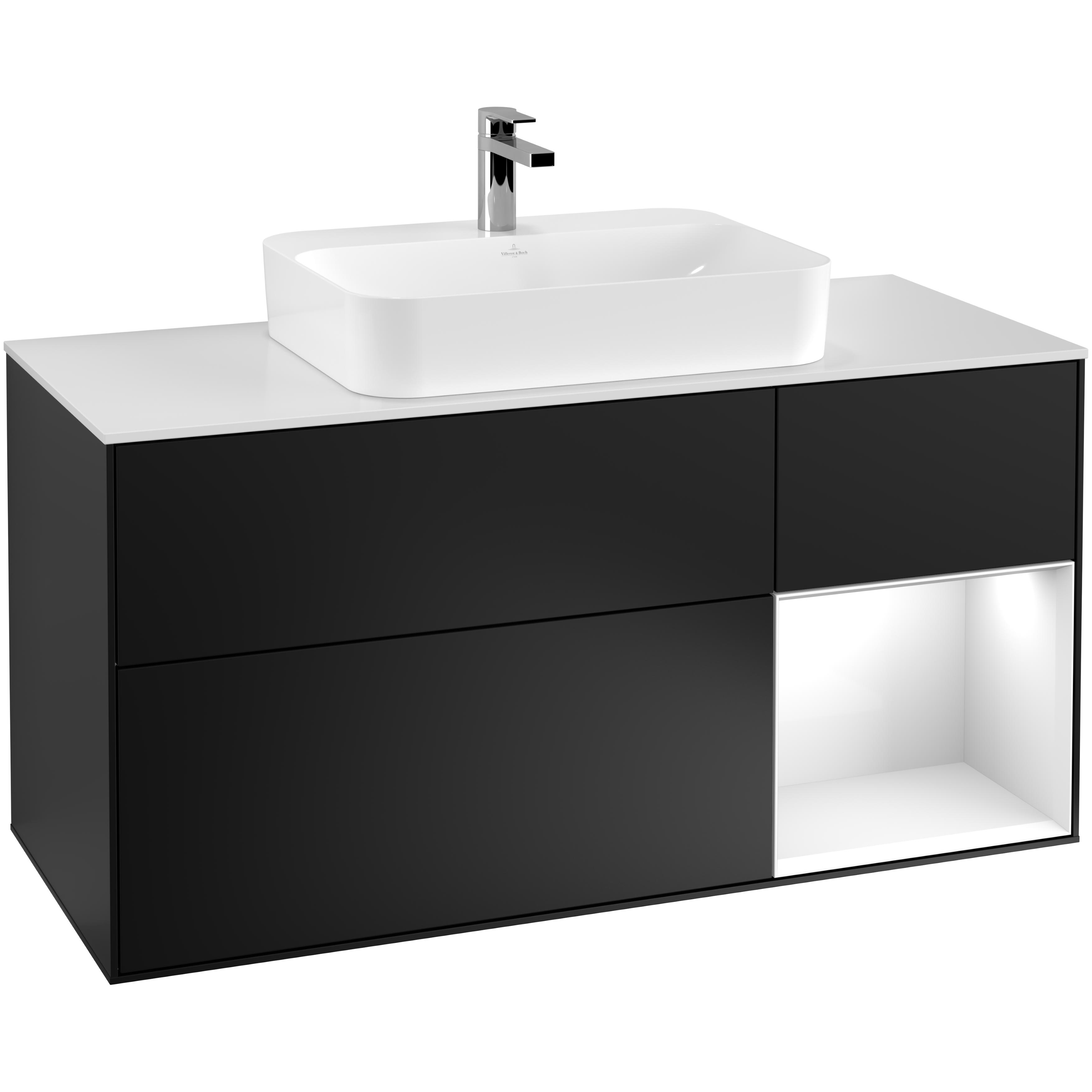 Tvättställsskåp Villeroy & Boch Finion med 3 Lådor Hylla och Bänkskiva för Ytmonterat Tvättställ