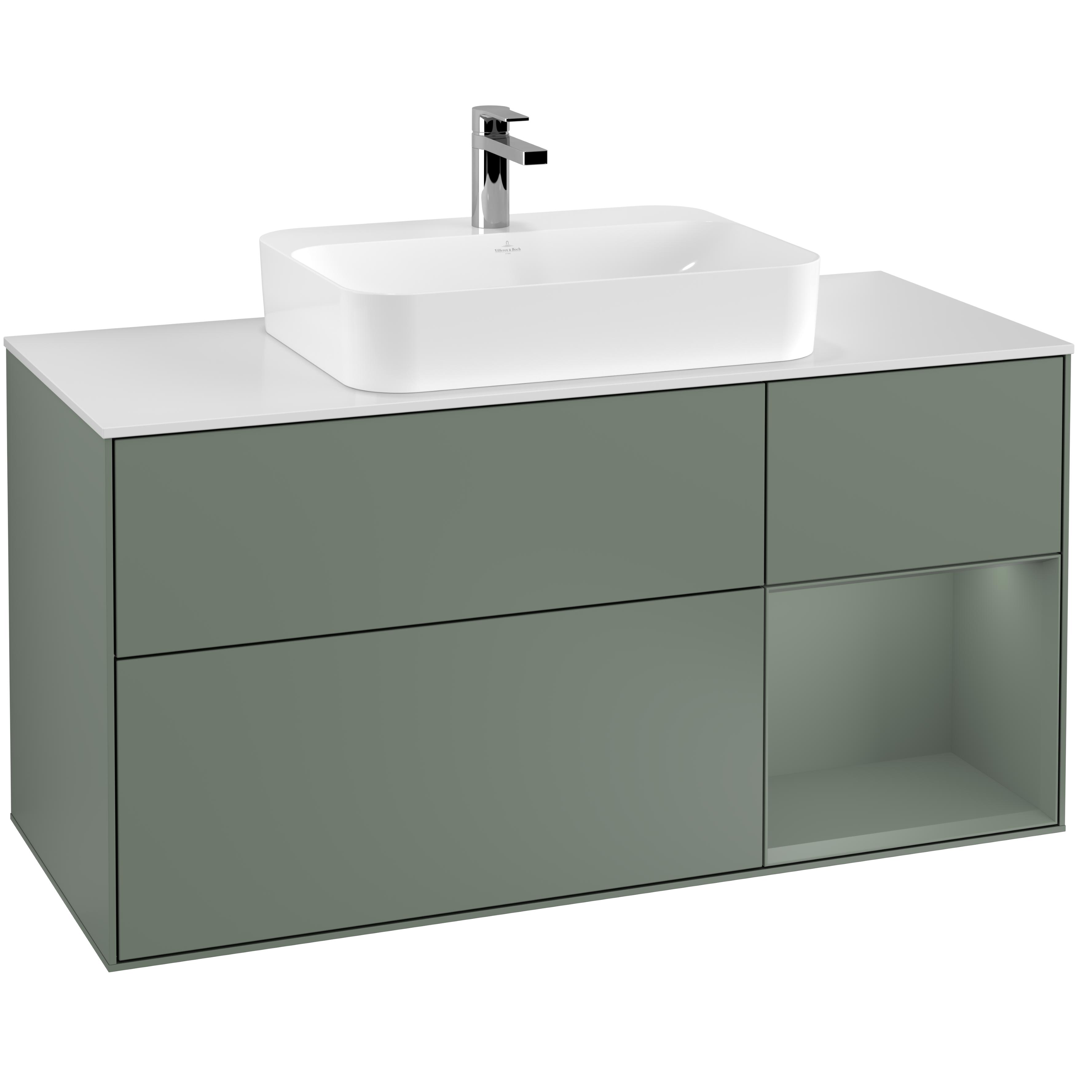 Tvättställsskåp Villeroy & Boch Finion med 3 Lådor Hylla och Bänkskiva för Ytmonterat Tvättställ