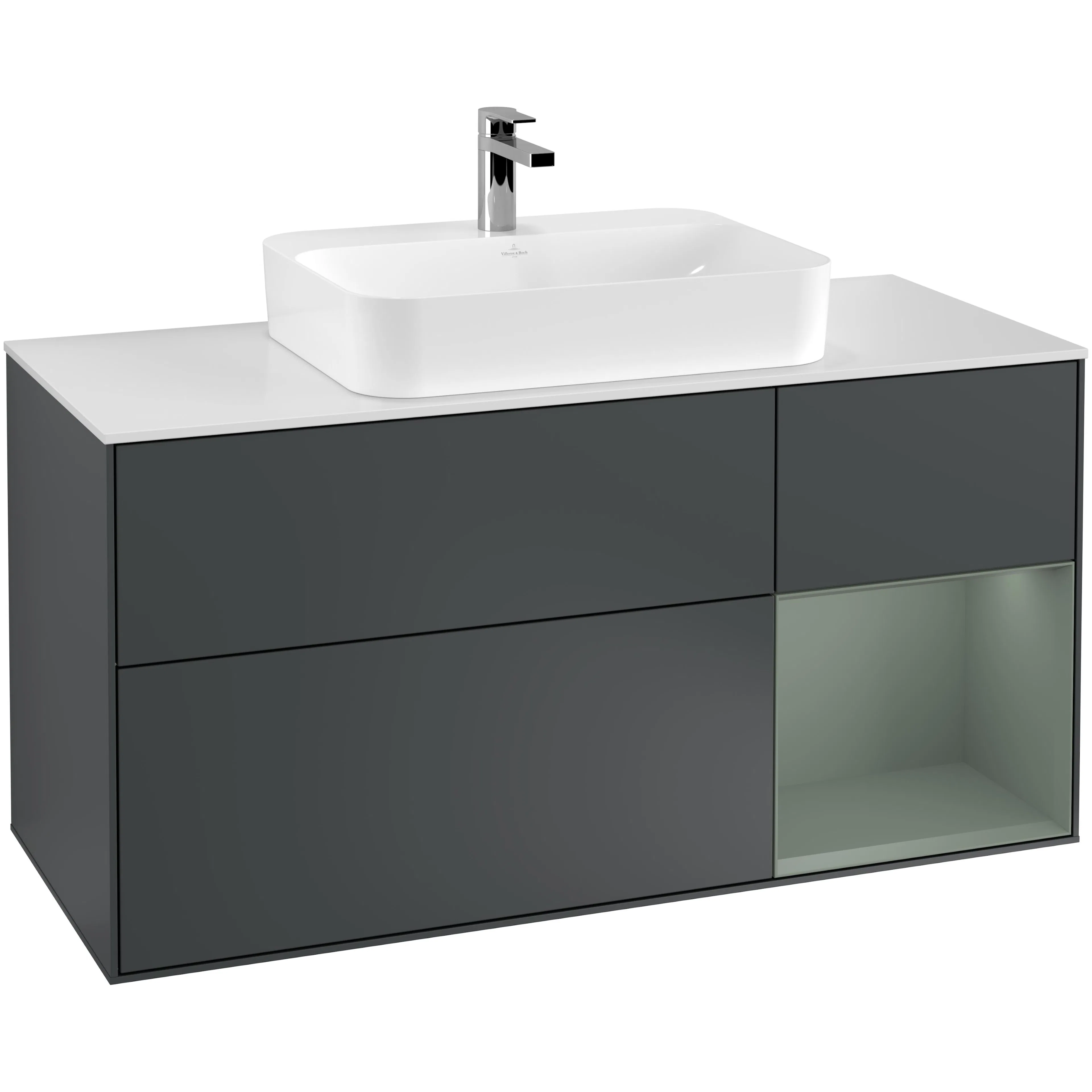 Tvättställsskåp Villeroy & Boch Finion med 3 Lådor Hylla och Bänkskiva för Ytmonterat Tvättställ