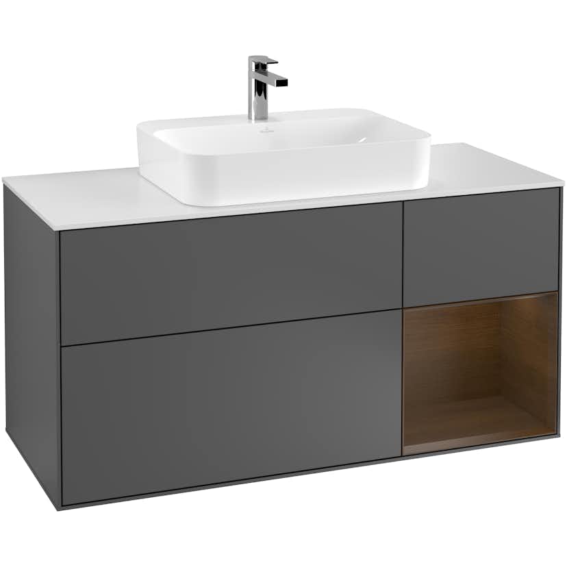 Tvättställsskåp Villeroy & Boch Finion med 3 Lådor Hylla och Bänkskiva för Ytmonterat Tvättställ