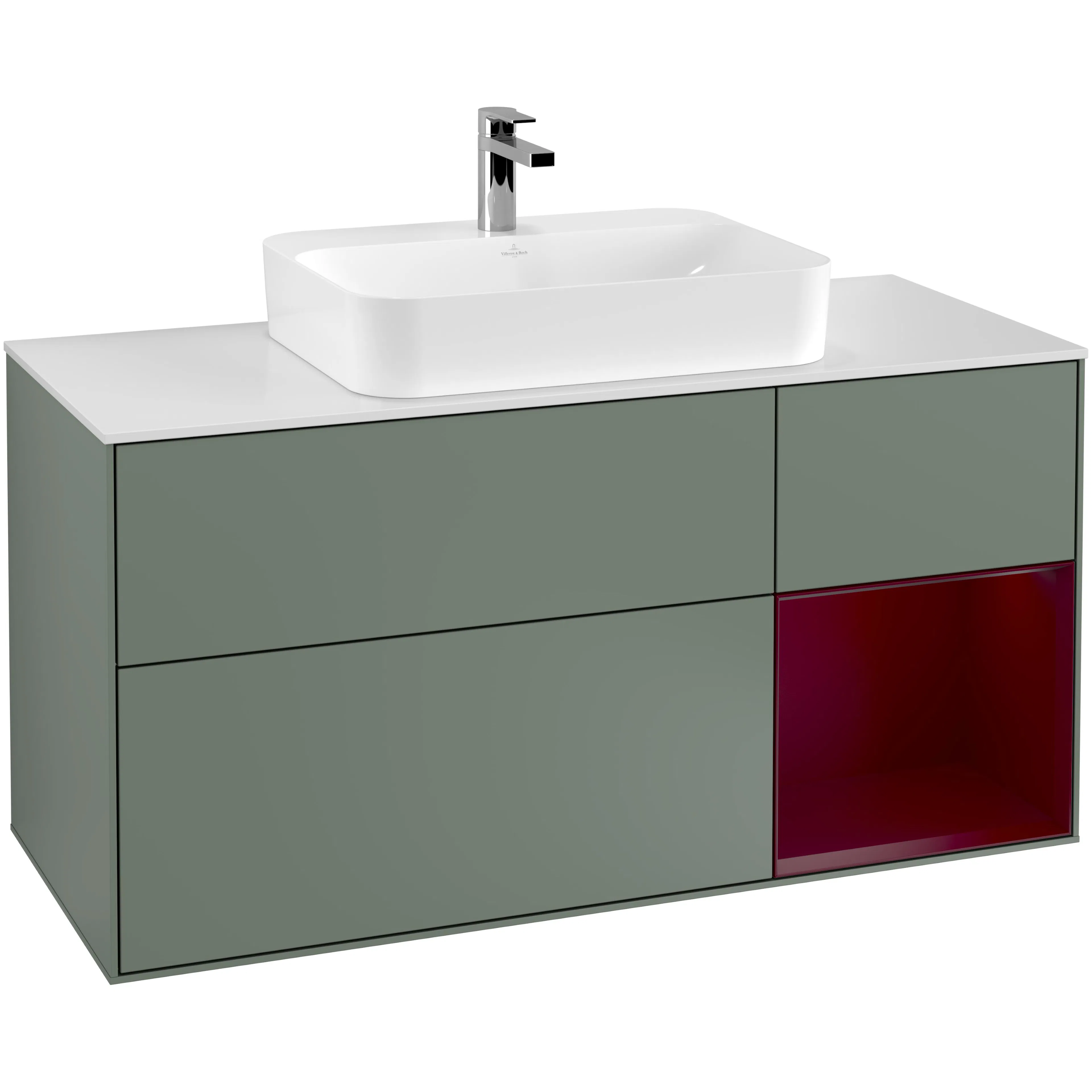 Tvättställsskåp Villeroy & Boch Finion med 3 Lådor Hylla och Bänkskiva för Ytmonterat Tvättställ