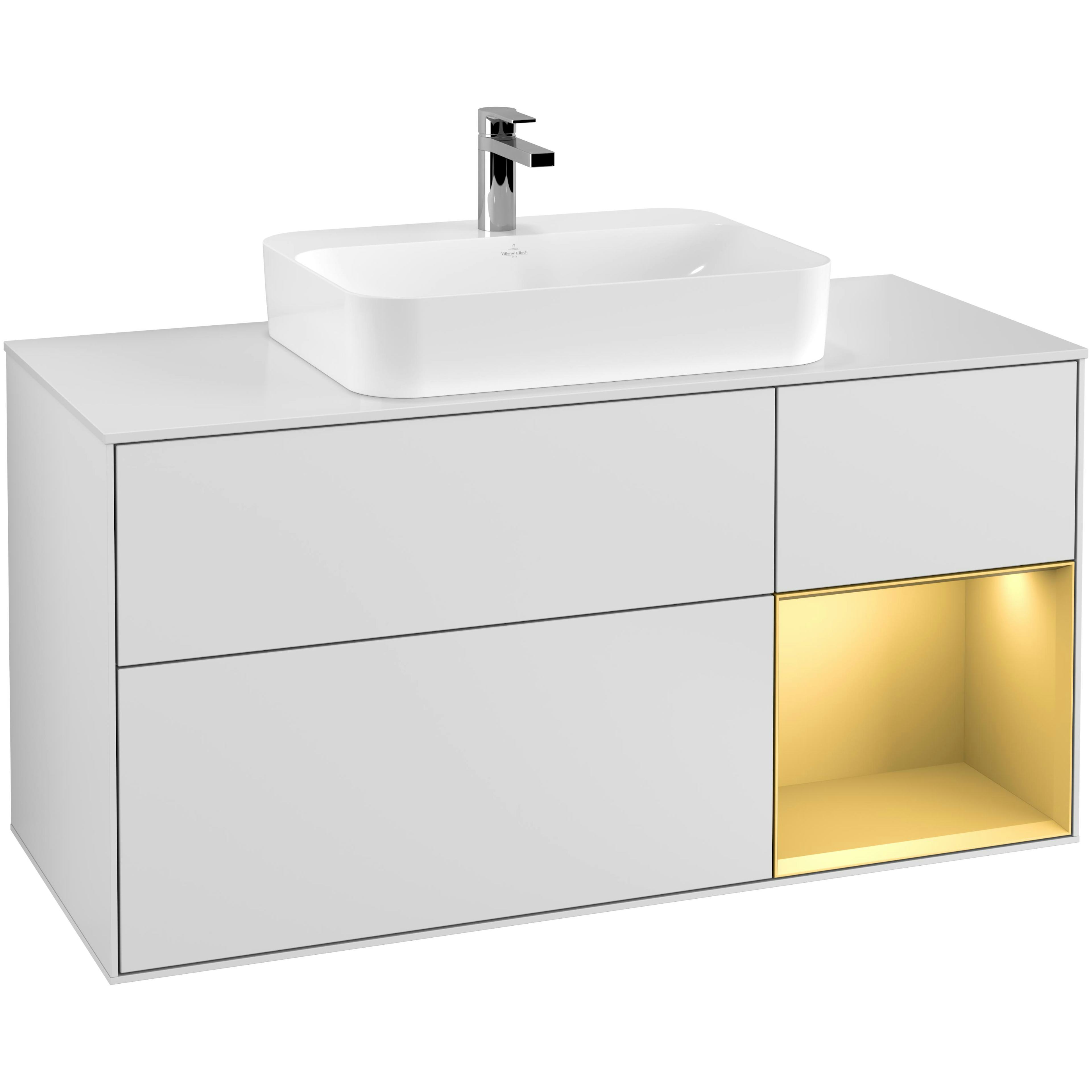 Tvättställsskåp Villeroy & Boch Finion med 3 Lådor Hylla och Bänkskiva för Ytmonterat Tvättställ