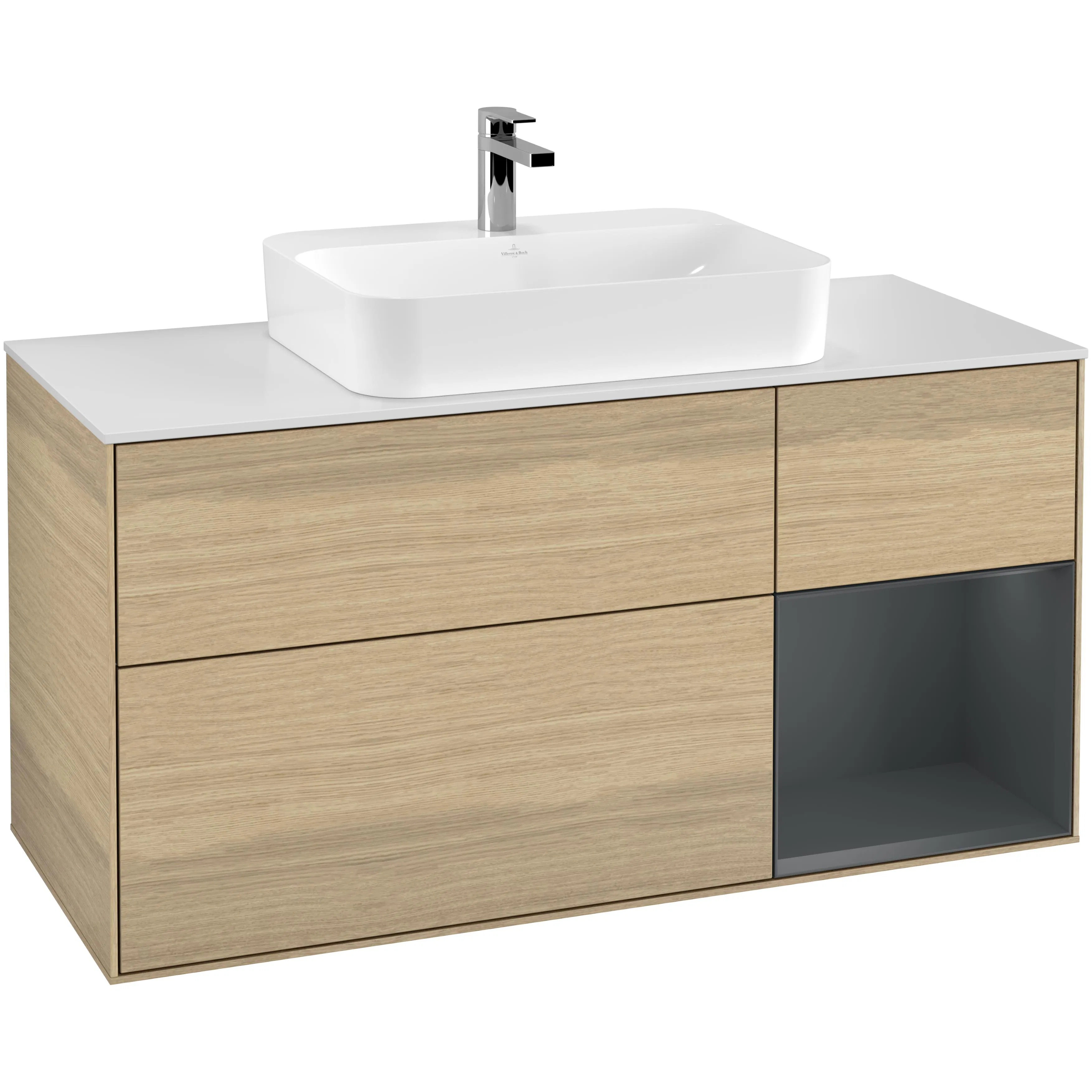 Tvättställsskåp Villeroy & Boch Finion med 3 Lådor Hylla och Bänkskiva för Ytmonterat Tvättställ