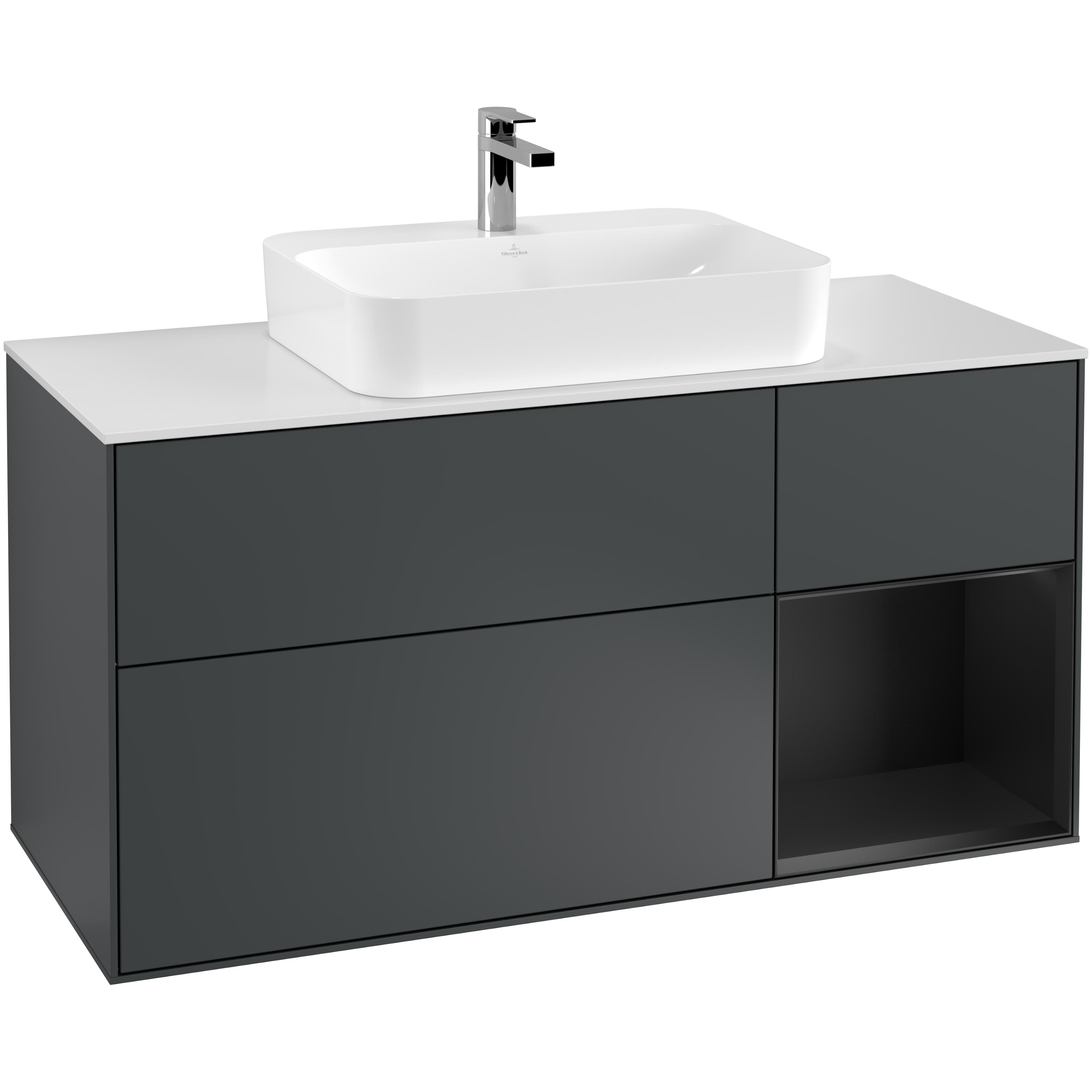 Tvättställsskåp Villeroy & Boch Finion med 3 Lådor Hylla och Bänkskiva för Ytmonterat Tvättställ