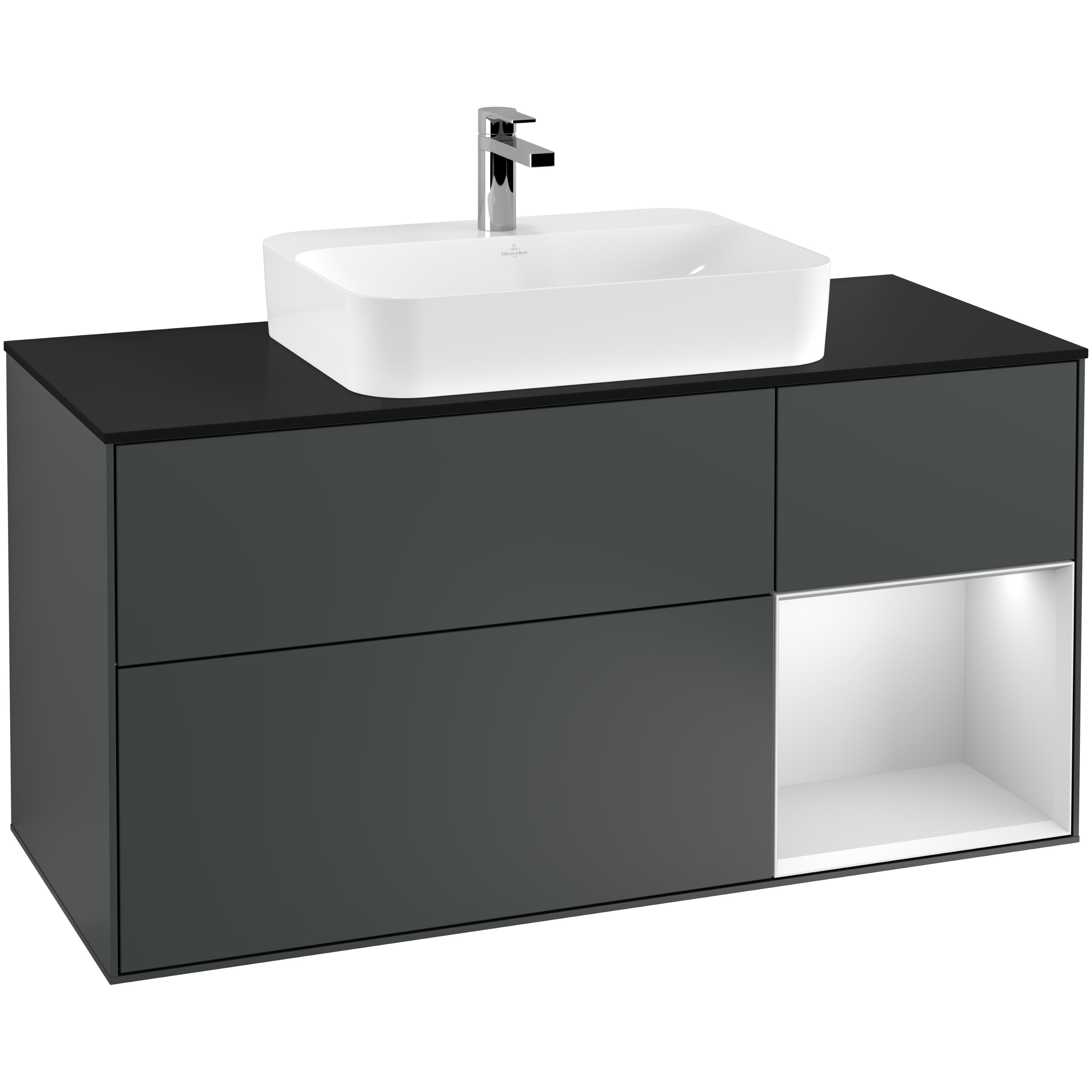 Tvättställsskåp Villeroy & Boch Finion med 3 Lådor Hylla och Bänkskiva för Ytmonterat Tvättställ