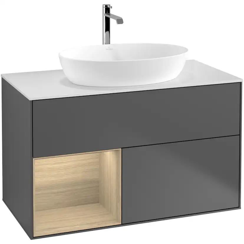 Tvättställsskåp Villeroy & Boch Finion med 2 Lådor Hylla och Bänkskiva för Fristående Tvättställ från Artis & Collaro