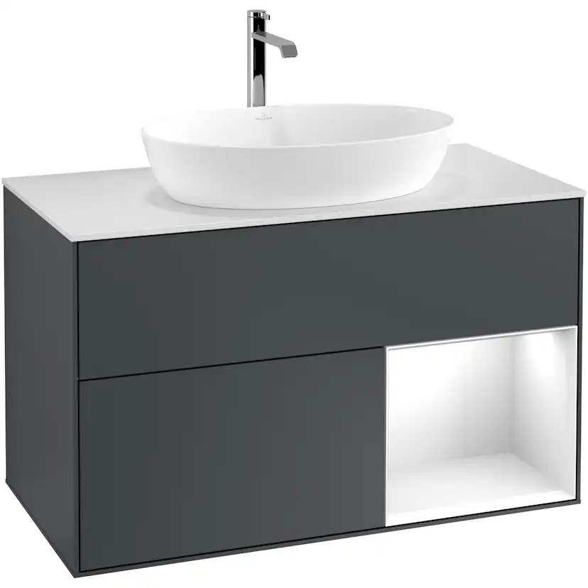 Tvättställsskåp Villeroy & Boch Finion med 2 Lådor Hylla och Bänkskiva för Fristående Tvättställ från Artis & Collaro